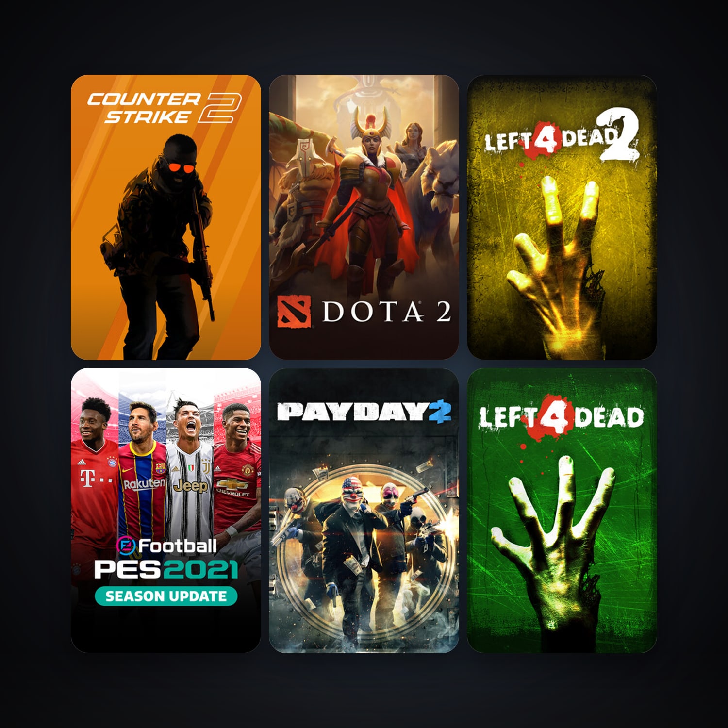 Left 4 Dead + Left 4 Dead 2, 20 games, clean — HabibiAccounts