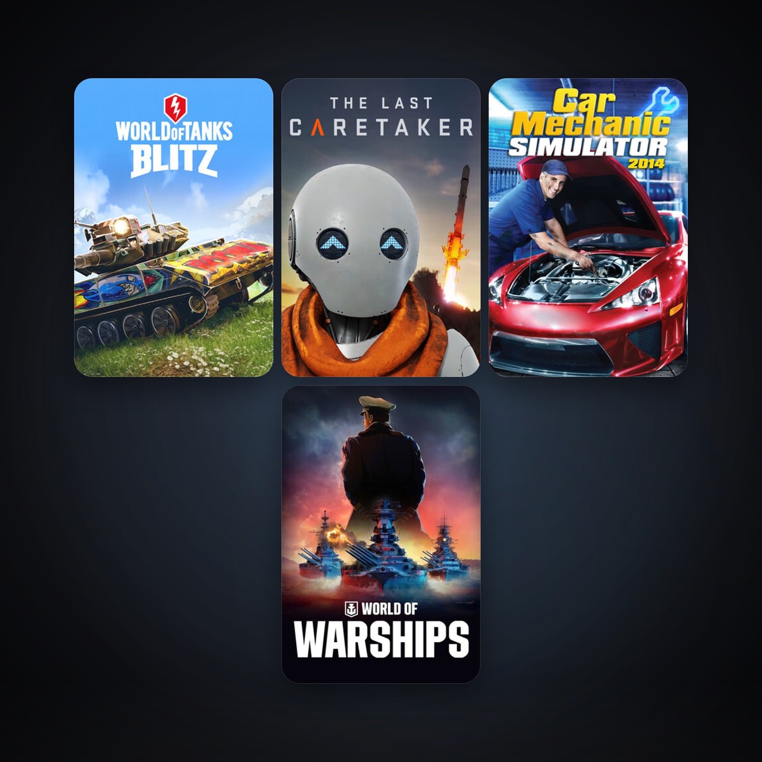 Car Mechanic Simulator 2014 + World of Tanks Blitz, 9 games, clean — HabibiAccounts