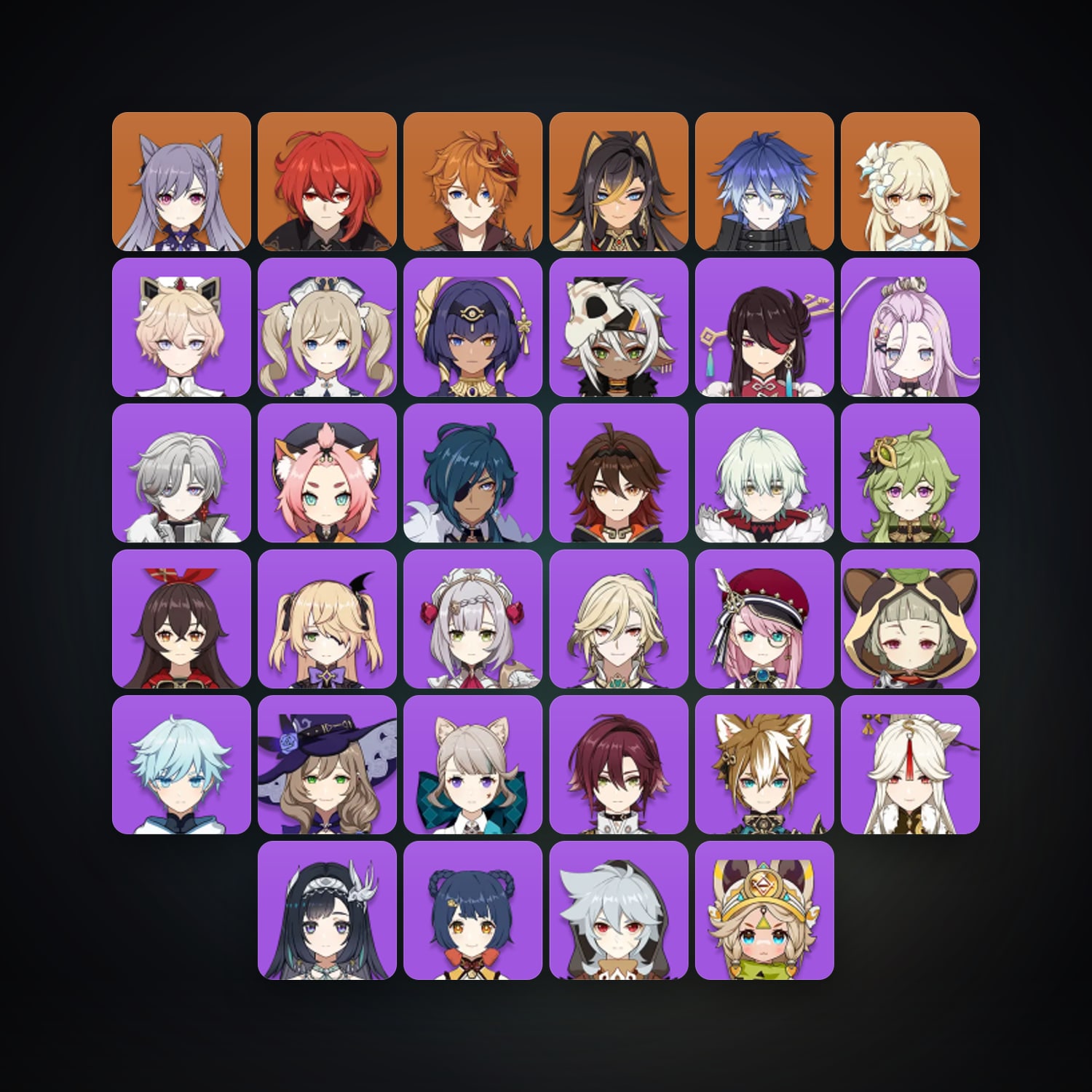 Genshin Impact | AR 45 | 34 Chars | 5× 5★ — Genshin / miHoYo Account — HabibiAccounts