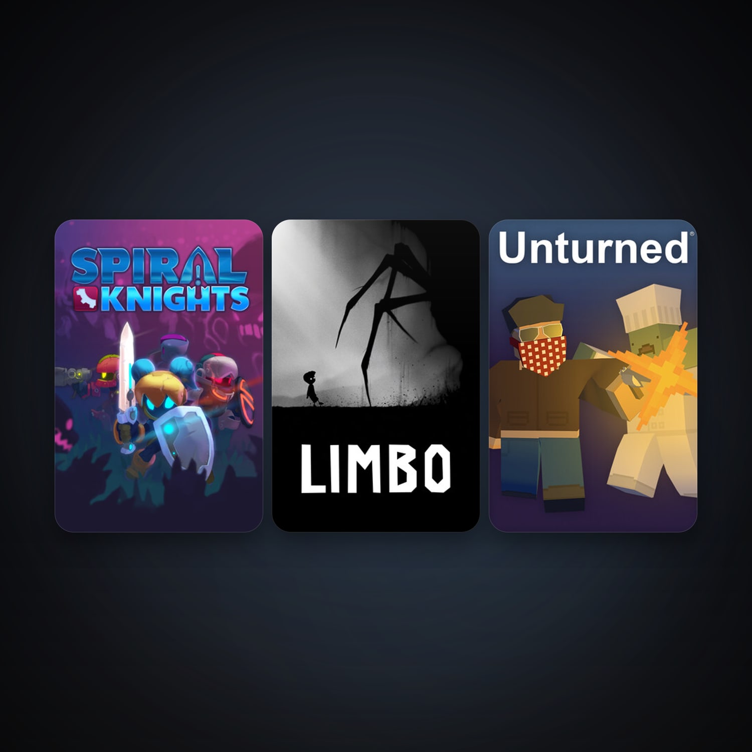 LIMBO + Spiral Knights, 6 games, clean — HabibiAccounts