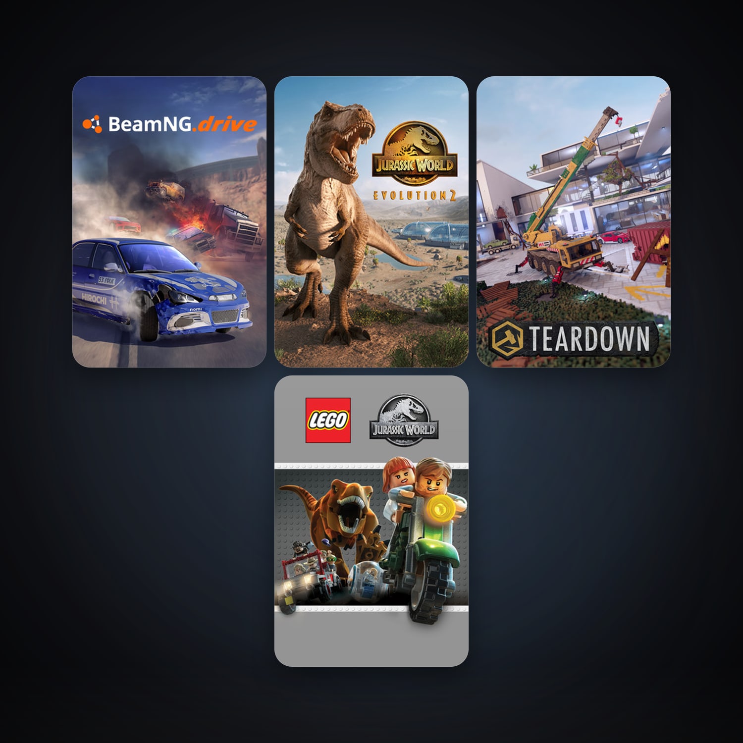 BeamNG.drive + LEGO Jurassic World, 6 games, clean — HabibiAccounts