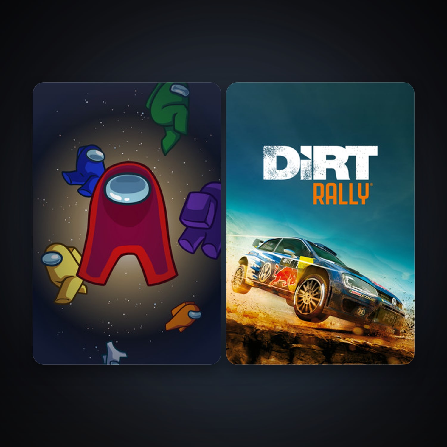 DiRT Rally + Among Us, 8 games, clean — HabibiAccounts