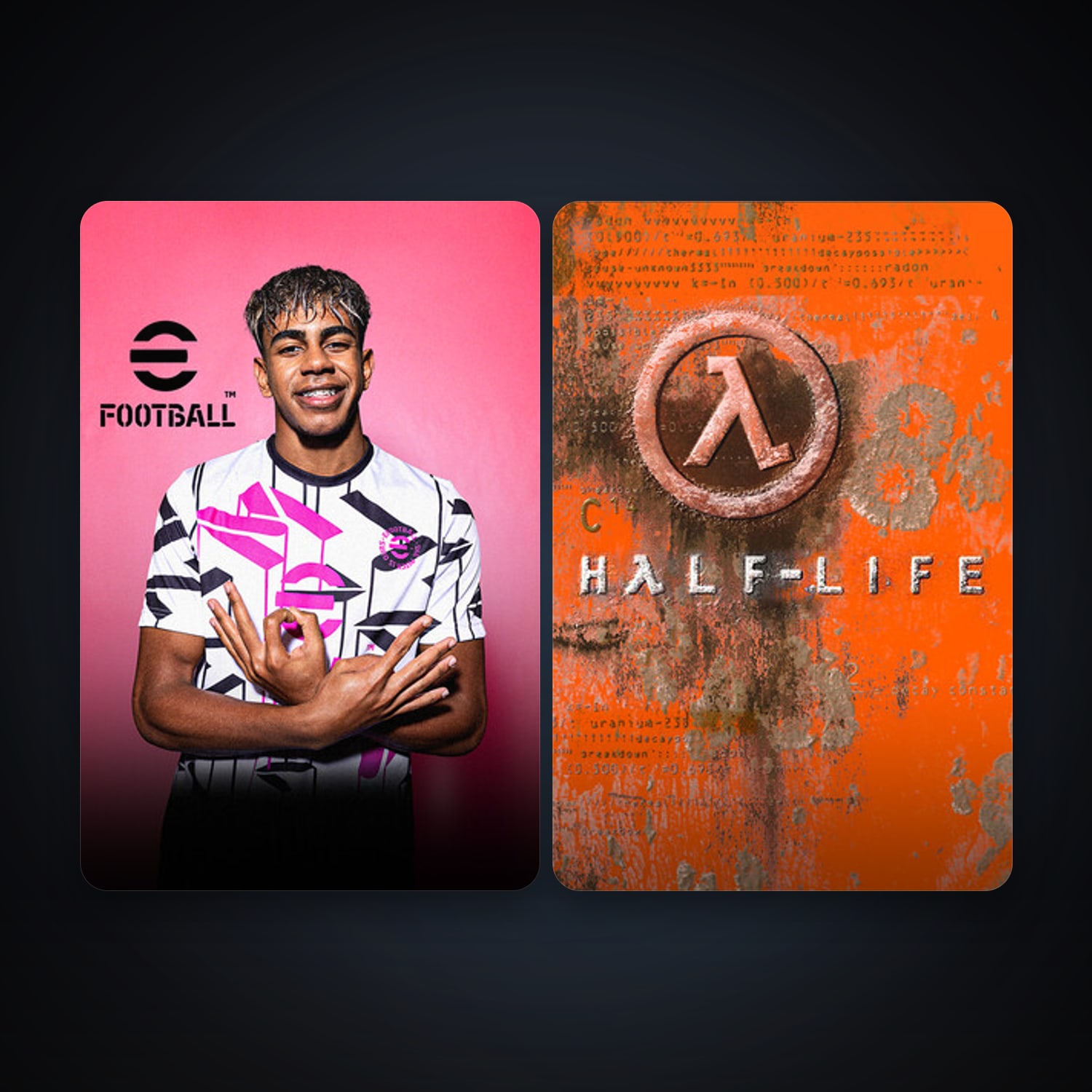 Half-Life + eFootball 2024, 2 games, clean — HabibiAccounts