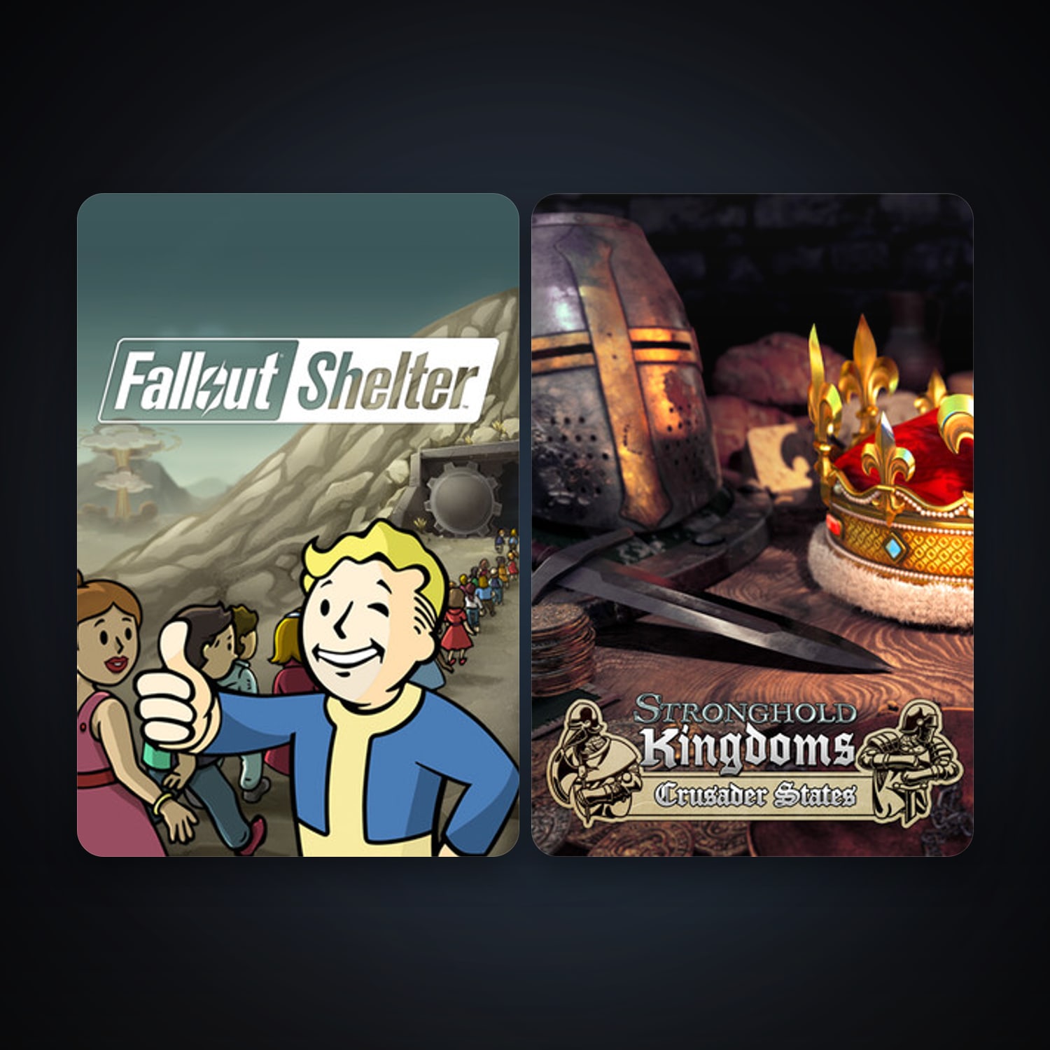 Stronghold Kingdoms + Fallout Shelter, 3 games, clean — HabibiAccounts