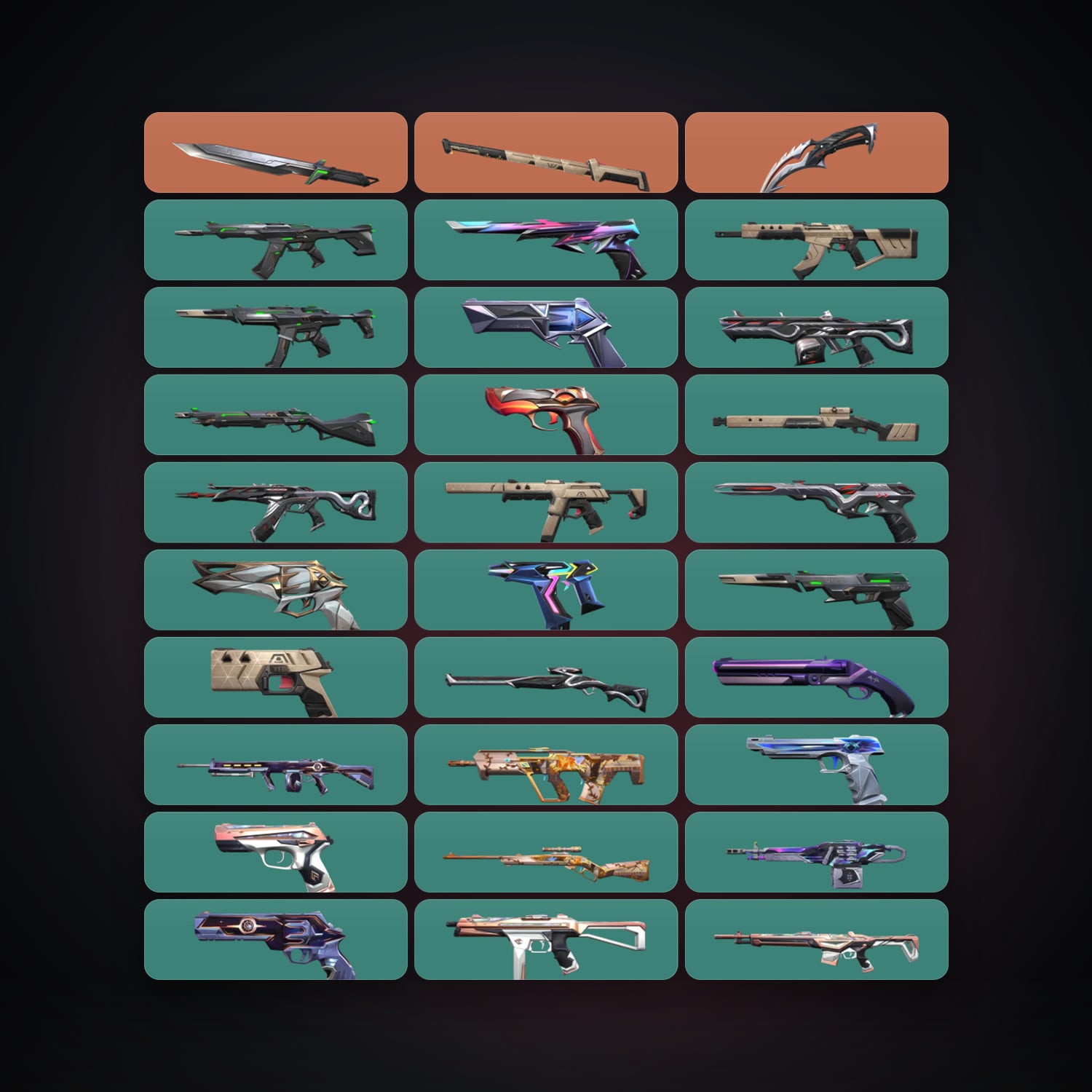 LA Gold 1 locker — 3 knives, 43 skins, lvl 198 — HabibiAccounts