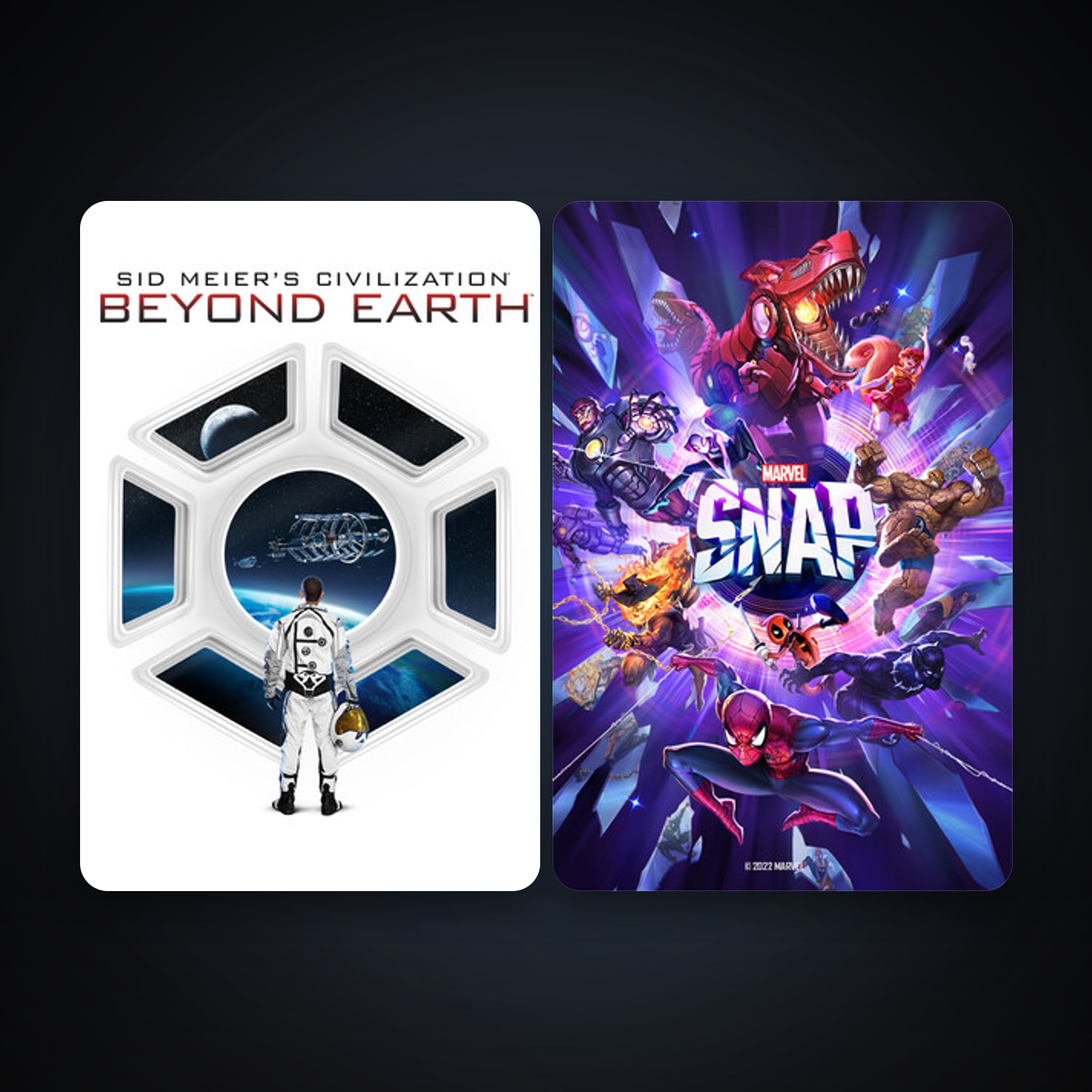 Sid Meier's Civilization: Beyond Earth + MARVEL SNAP, 2 games, clean — HabibiAccounts