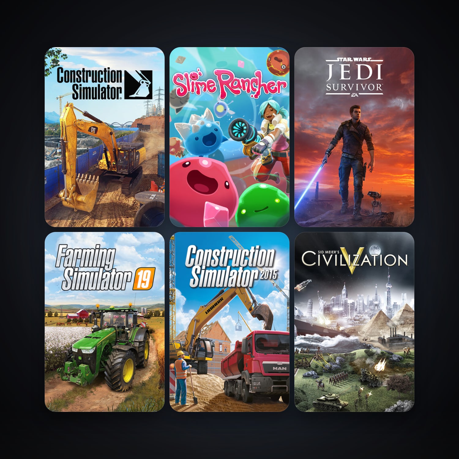 Sid Meier's Civilization V + Construction Simulator 2015, 45 games, Steam 11, clean — HabibiAccounts