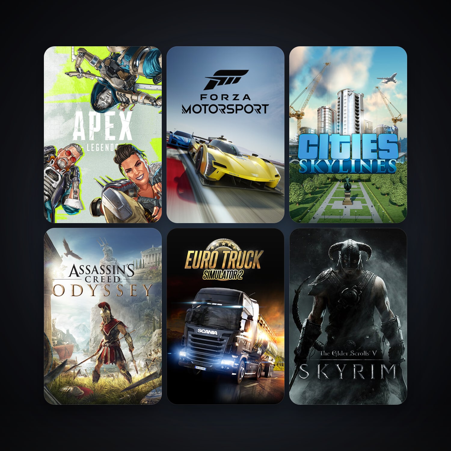 The Elder Scrolls V: Skyrim + Euro Truck Simulator 2, 36 games, clean — HabibiAccounts