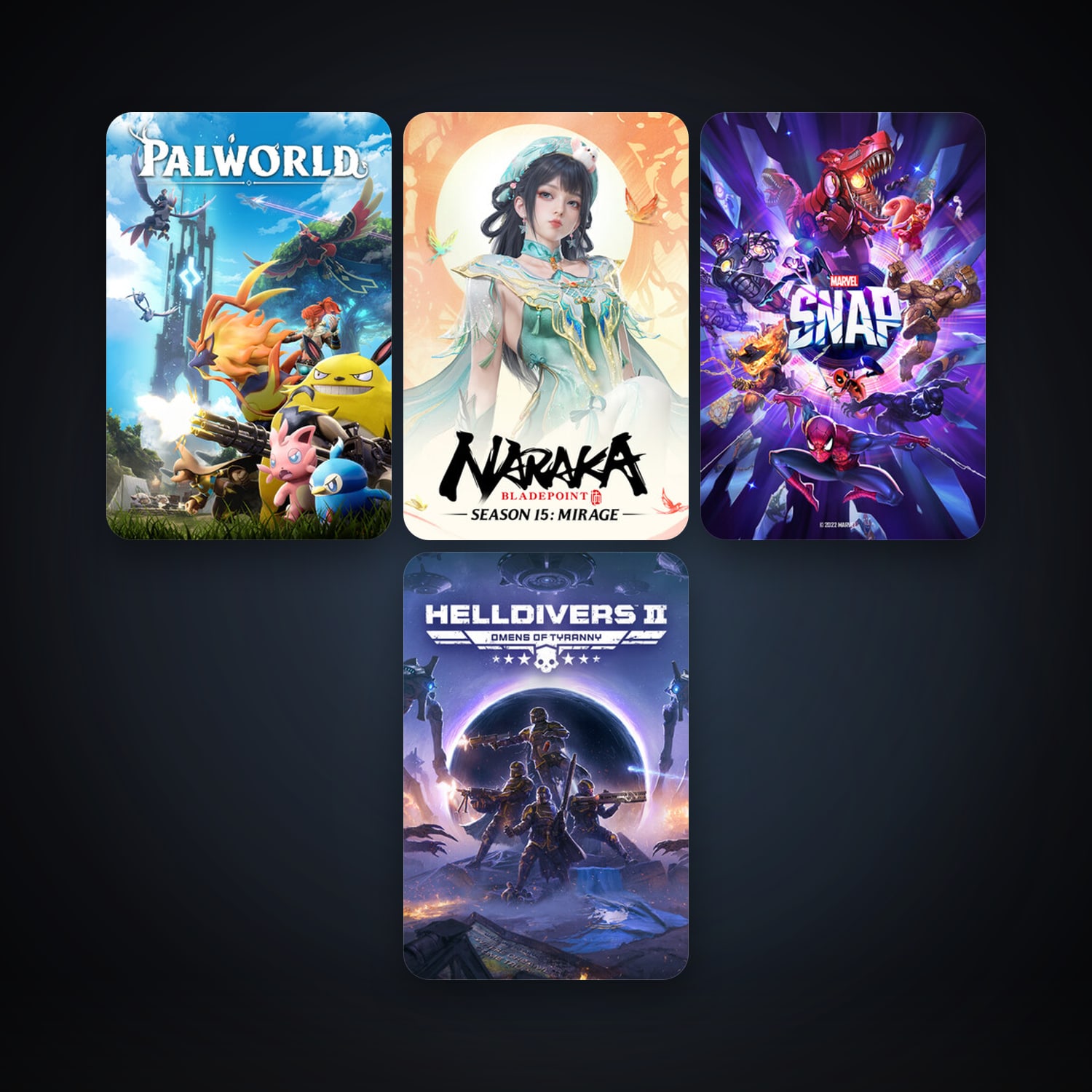 HELLDIVERS 2 + NARAKA: BLADEPOINT, 5 games, clean — HabibiAccounts