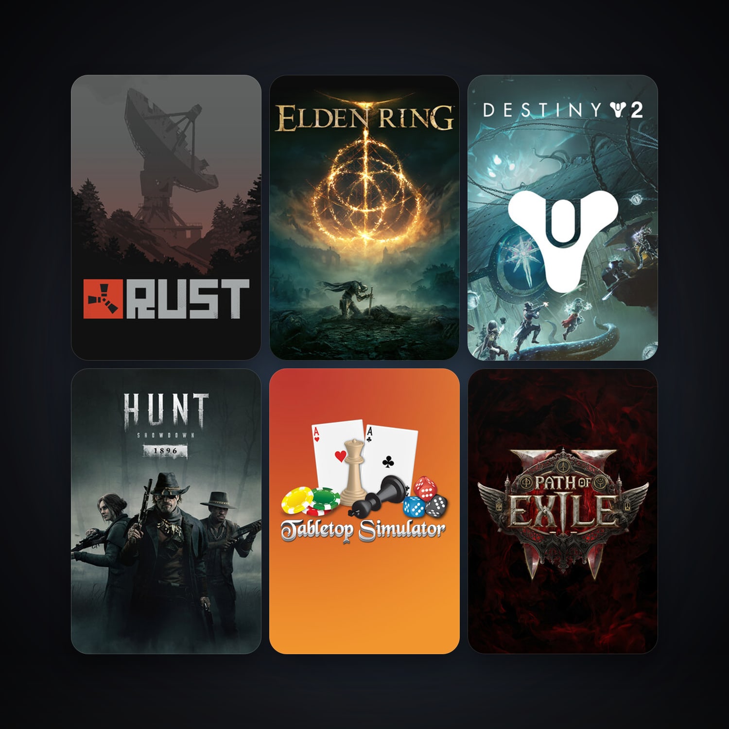 Rust + Tabletop Simulator, 145 games, Steam 17, clean — HabibiAccounts