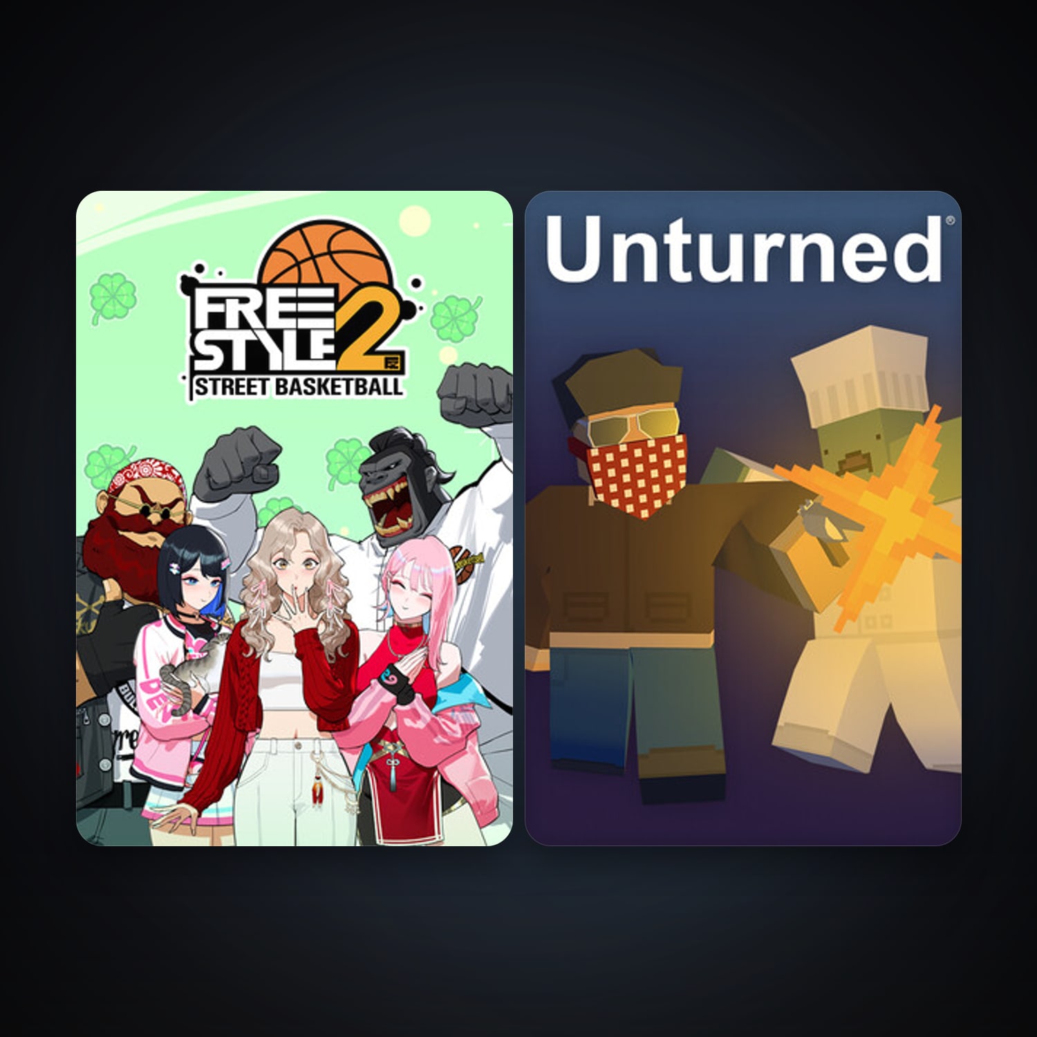 Unturned + Freestyle 2: Street Basketball, 2 games, clean — HabibiAccounts