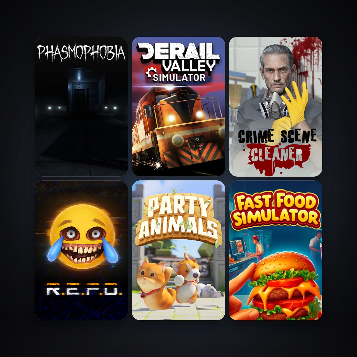 Derail Valley + Phasmophobia, 20 games, clean — HabibiAccounts