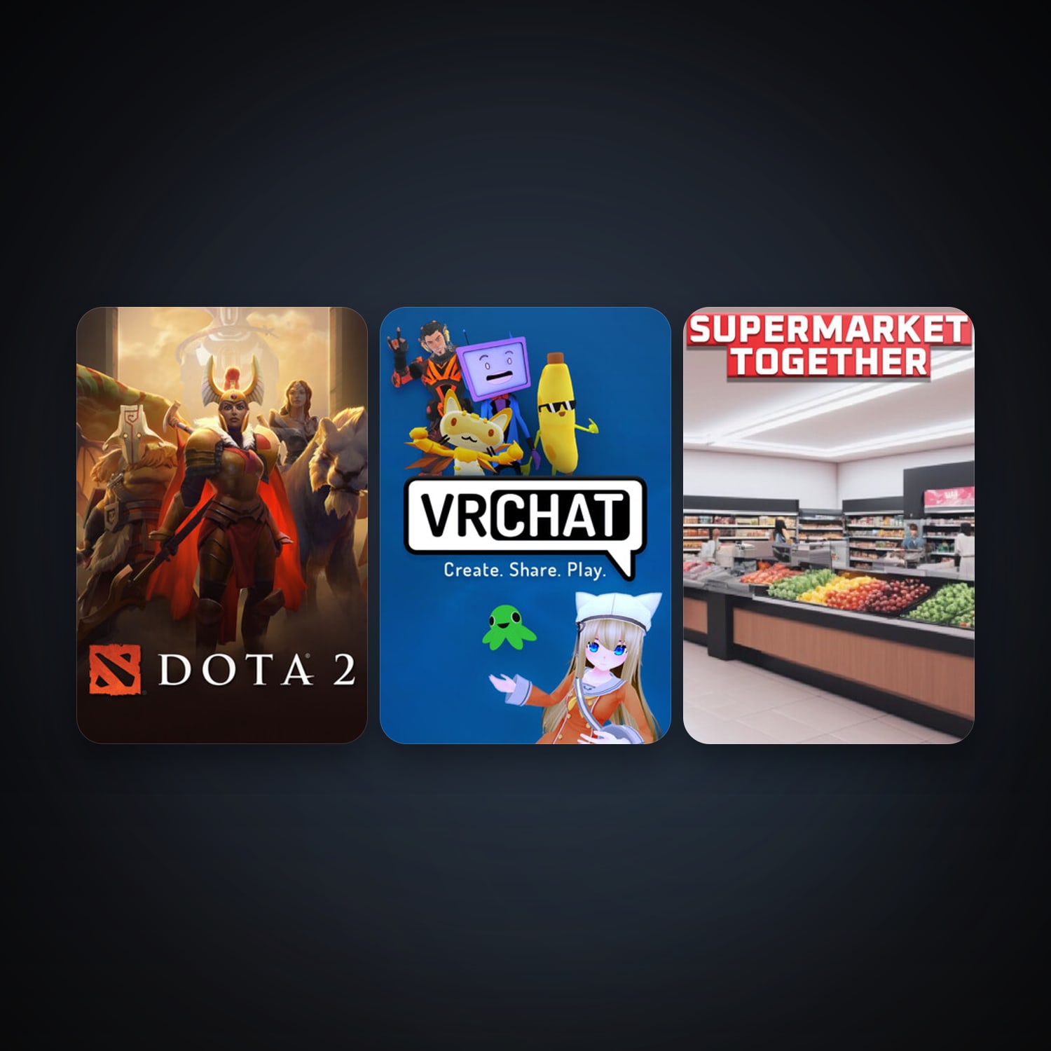Dota 2 + VRChat, 12 games, clean — HabibiAccounts