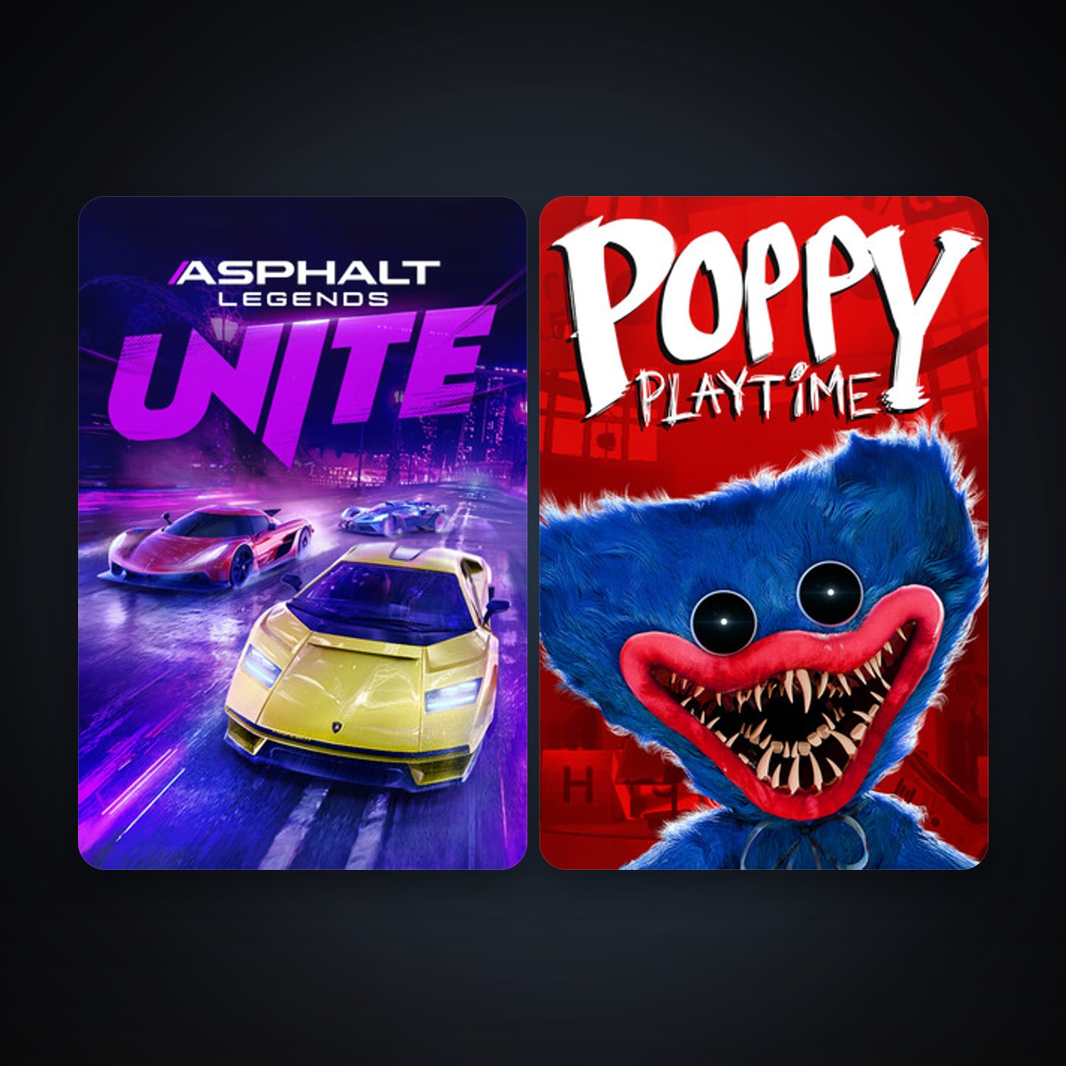 Poppy Playtime + Asphalt Legends Unite, 6 games, clean — HabibiAccounts