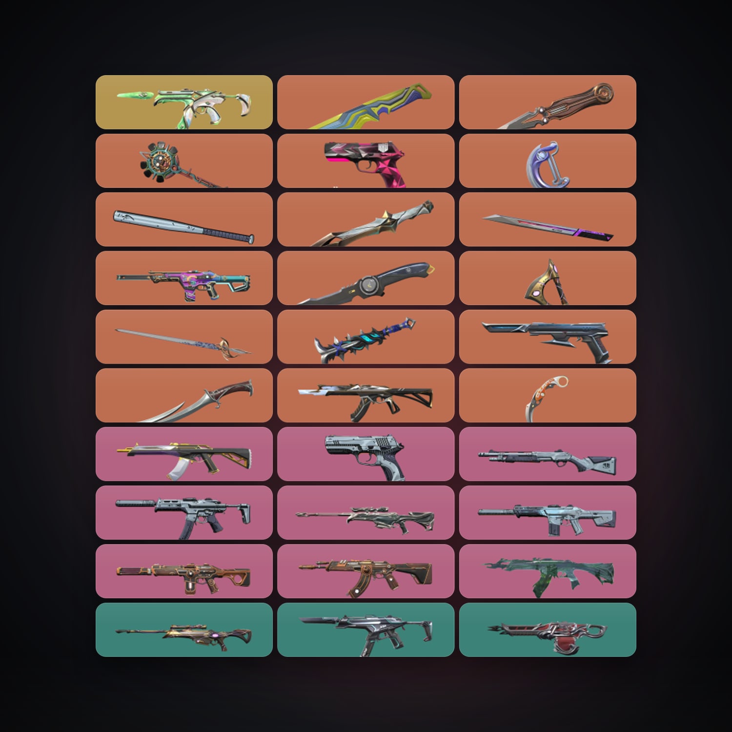 LA Bronze 2 locker — 13 knives, 206 skins, lvl 330 — HabibiAccounts