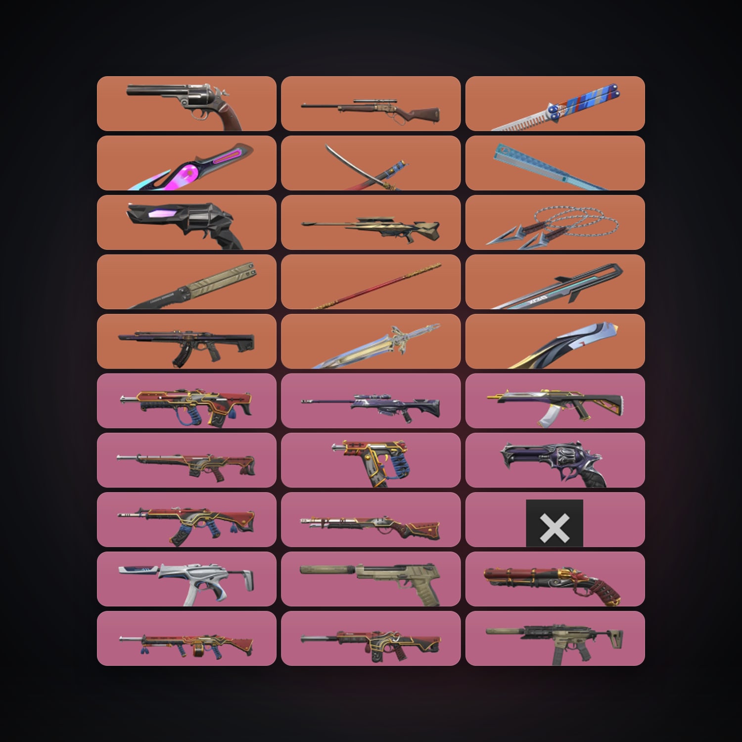 NA Silver 3 locker — 10 knives, 105 skins, lvl 183 — HabibiAccounts
