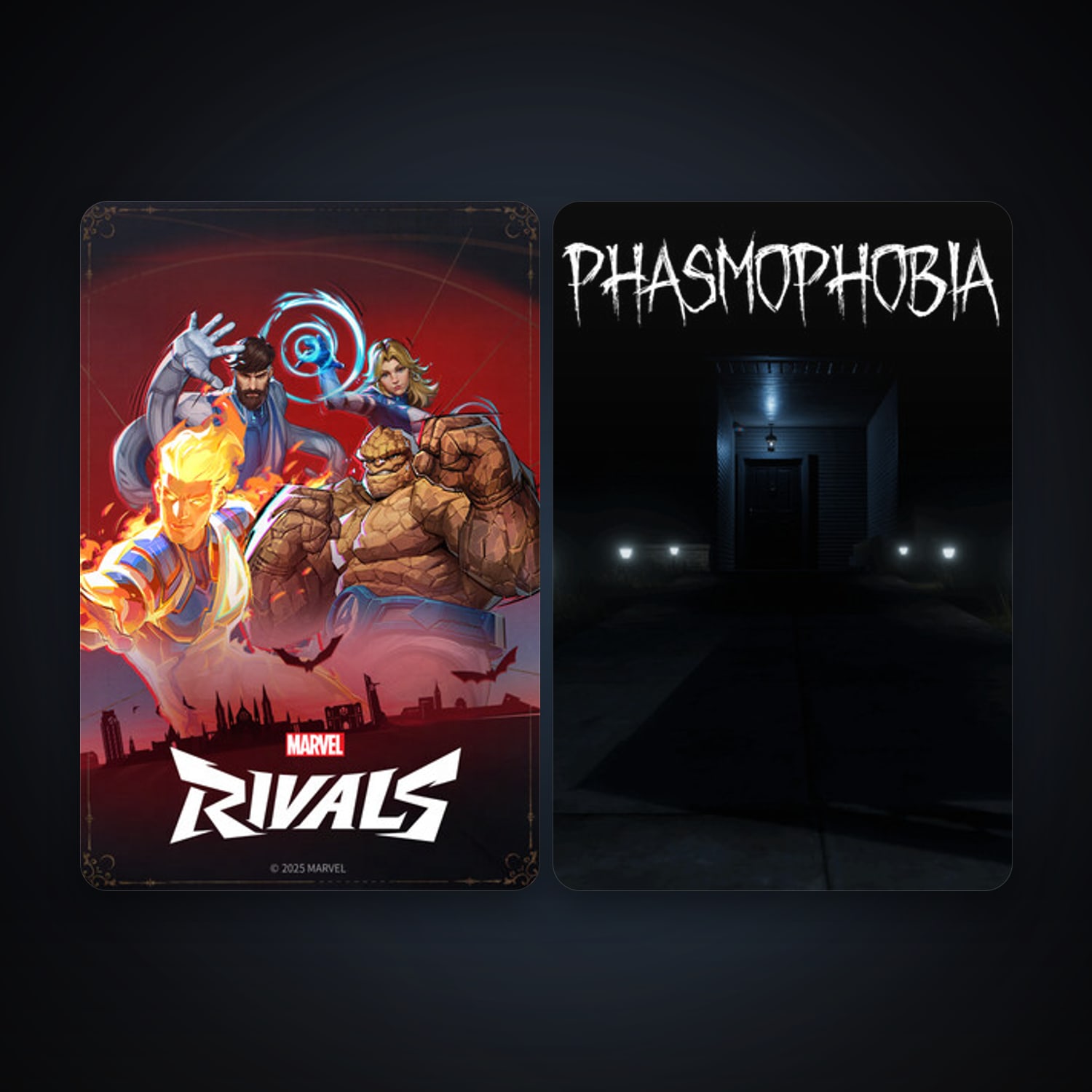 Phasmophobia + Marvel Rivals, 4 games, clean — HabibiAccounts