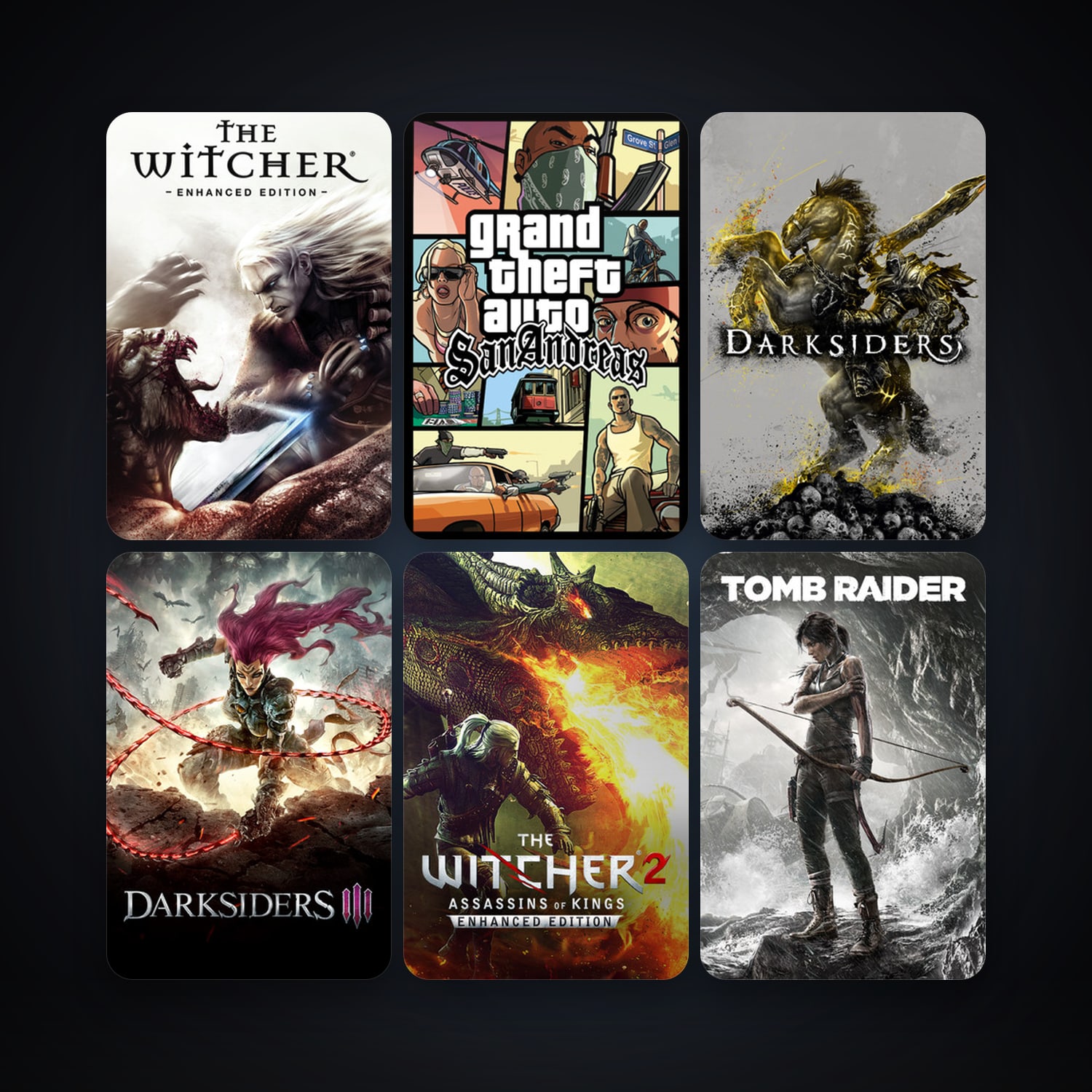 Grand Theft Auto: San Andreas + The Witcher: Enhanced Edition Director's Cut, 87 games, clean — HabibiAccounts