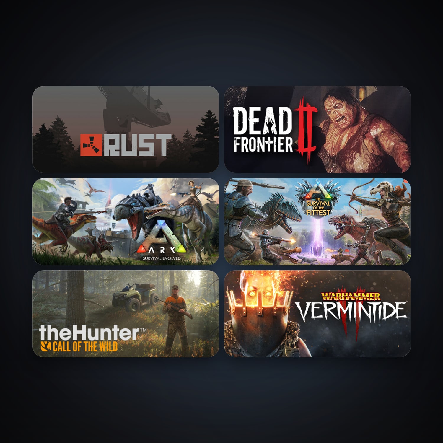 Rust + ARK: Survival Evolved, 8 games, clean — HabibiAccounts