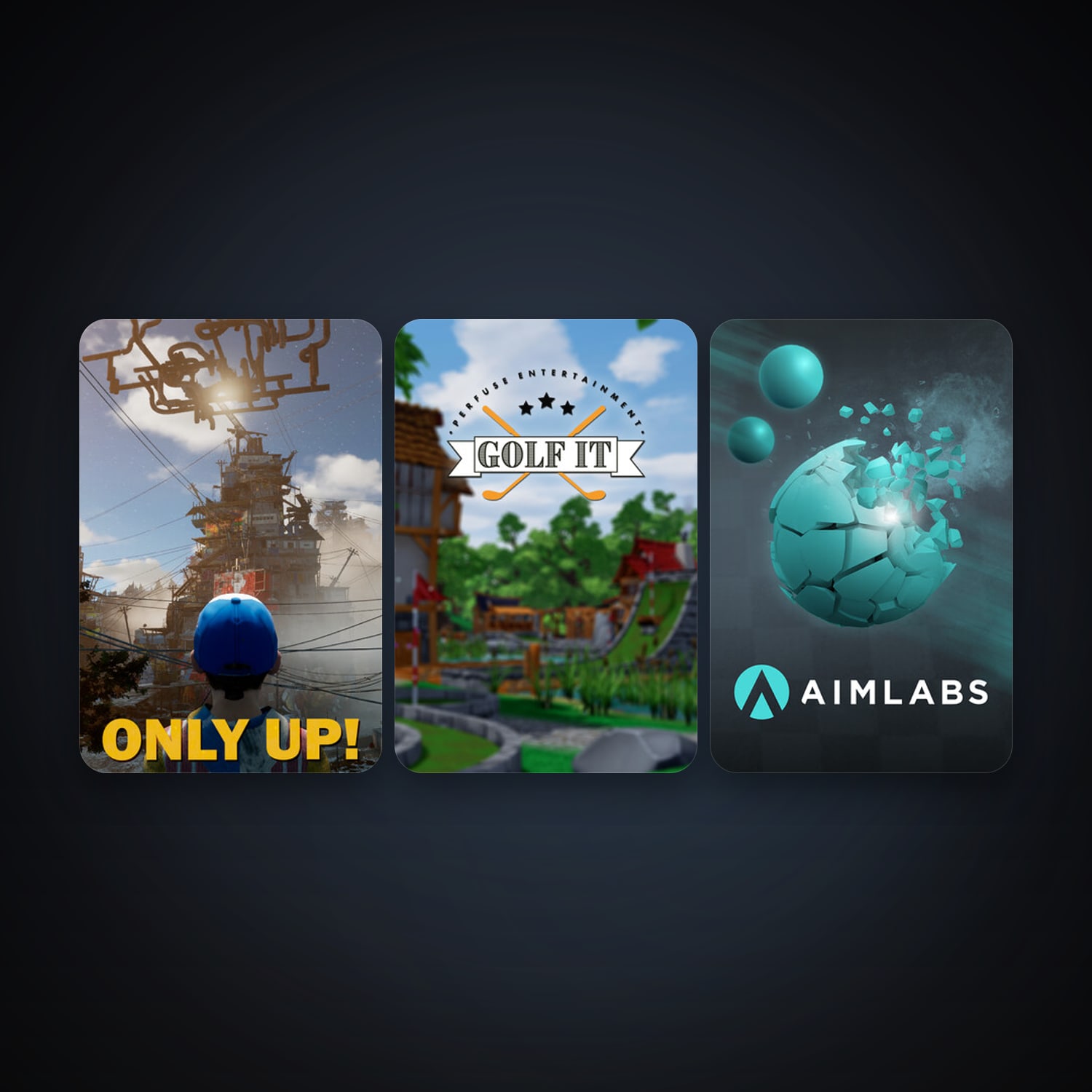 Golf It! + Aimlabs, 5 games, clean — HabibiAccounts