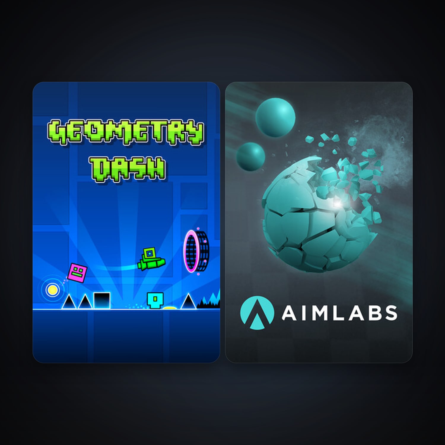 Geometry Dash + Aimlabs, 2 games, clean — HabibiAccounts