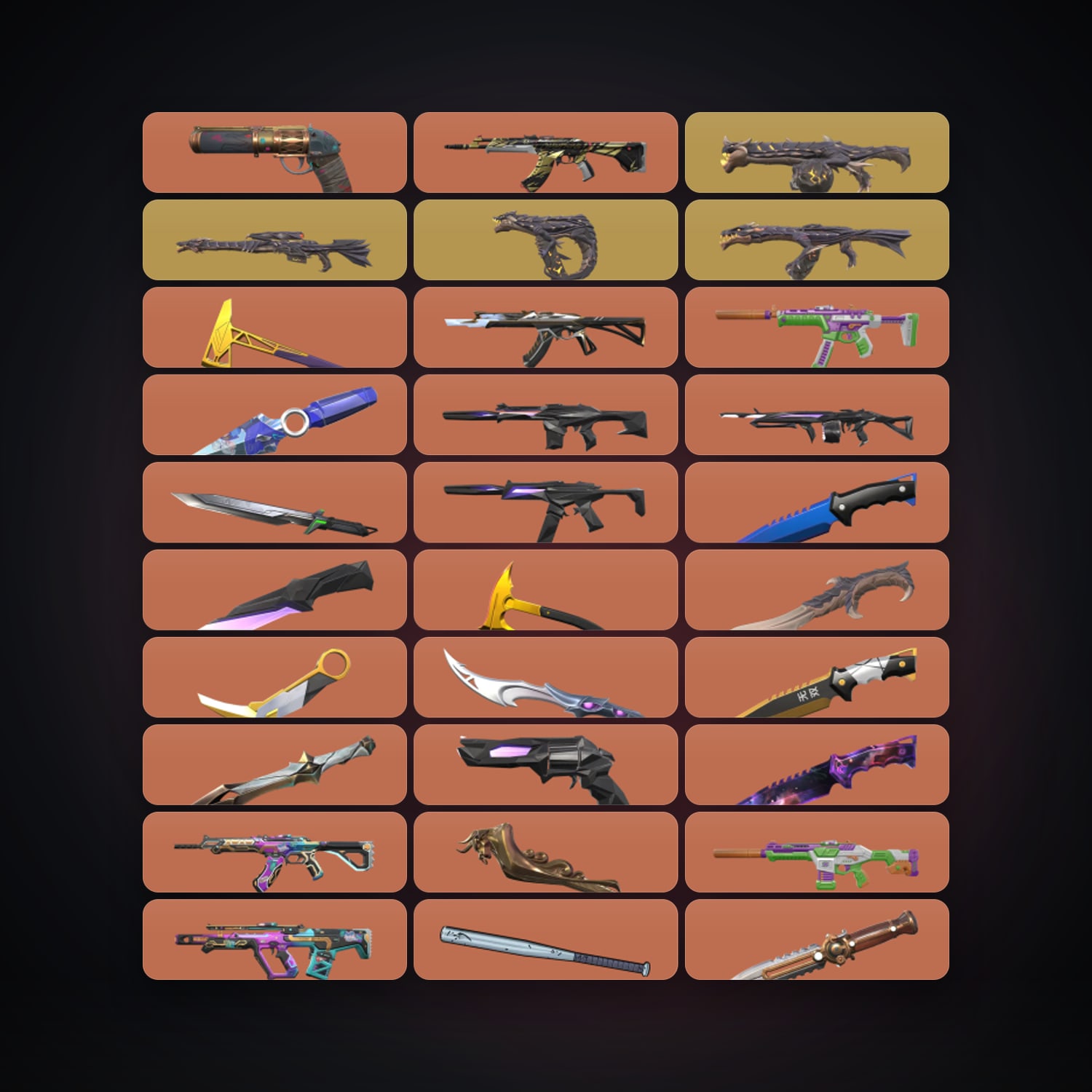 NA Plat 3 locker — 15 knives, 164 skins, lvl 70 — HabibiAccounts