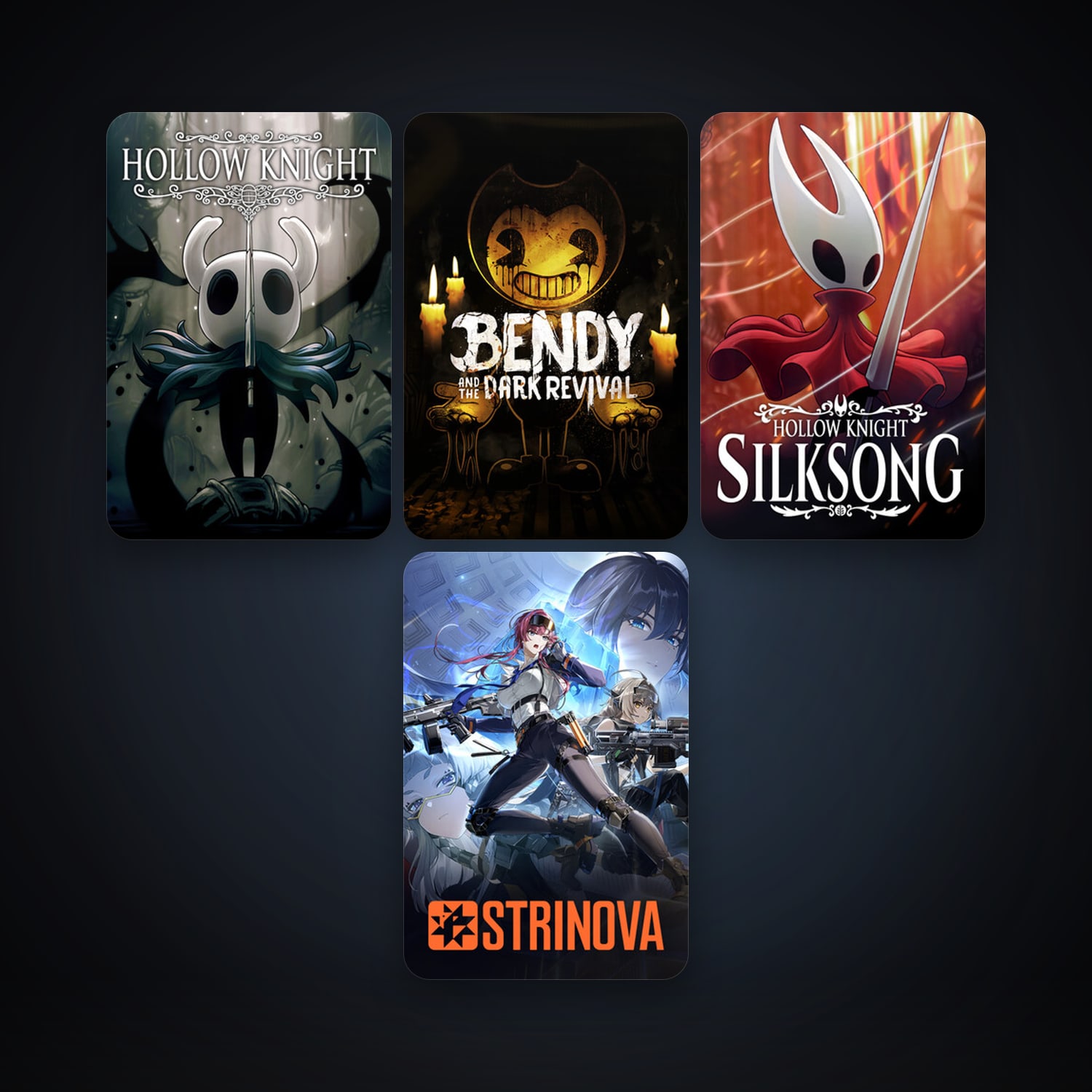 Hollow Knight + Bendy and the Ink Machine, 9 games, clean — HabibiAccounts