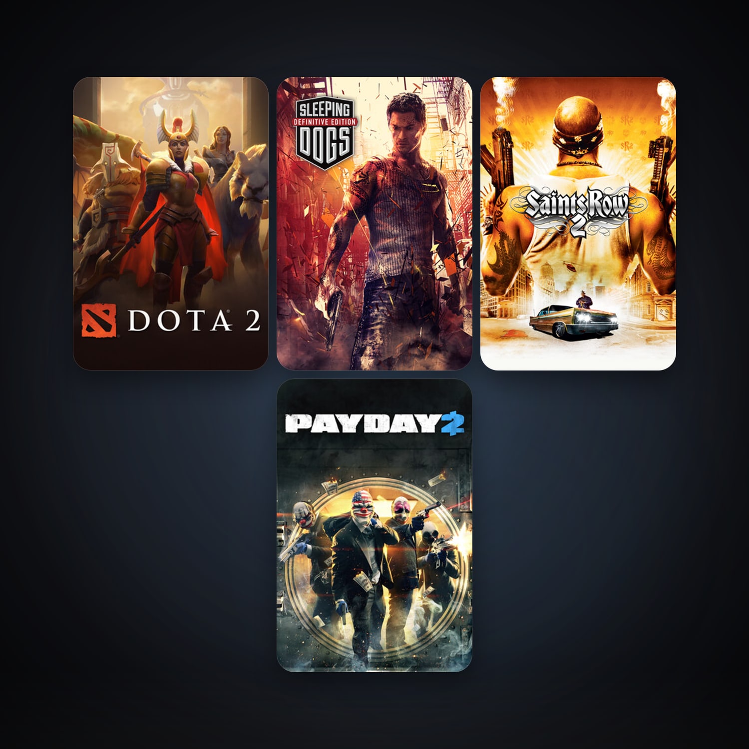Dota 2 + Saints Row 2, 6 games, clean — HabibiAccounts