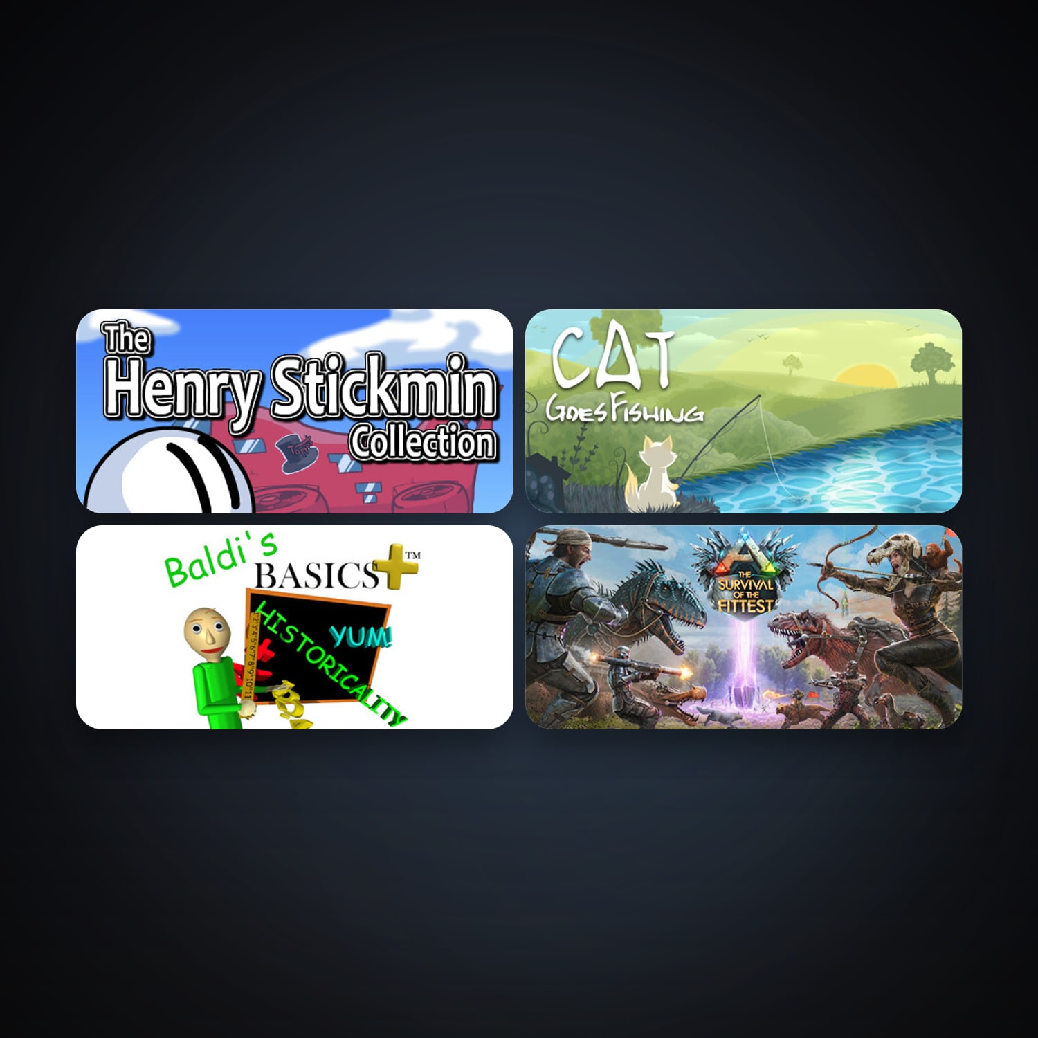 Cat Goes Fishing + ARK: The Survival Of The Fittest, 9 games, clean — HabibiAccounts