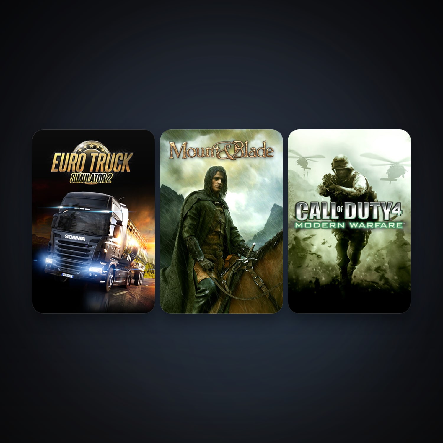 Call of Duty 4: Modern Warfare + Mount & Blade, 6 games, clean — HabibiAccounts
