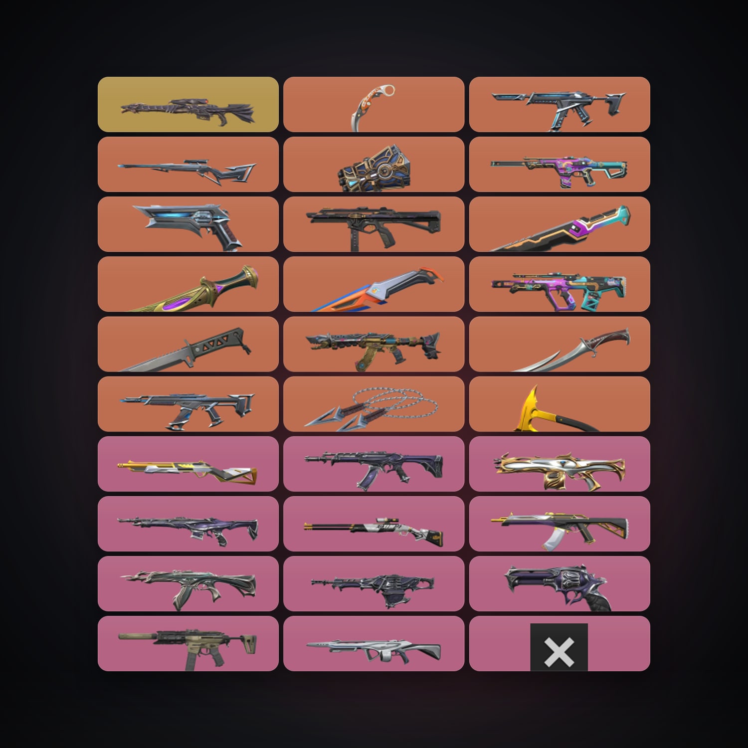 BR Plat 2 locker — 9 knives, 113 skins, lvl 289 — HabibiAccounts