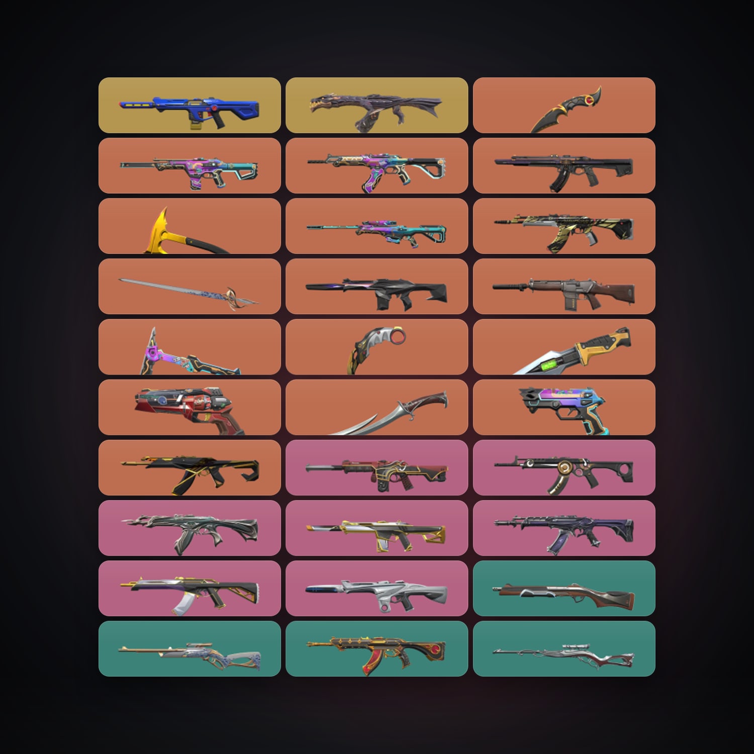 LA Plat 2 locker — 7 knives, 115 skins, lvl 354 — HabibiAccounts