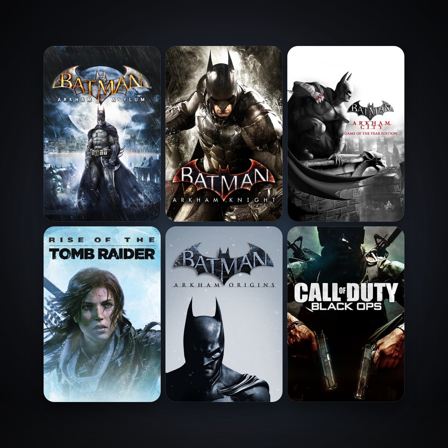 Batman: Arkham Asylum Game of the Year Edition + Call of Duty: Black Ops, 18 games, clean — HabibiAccounts