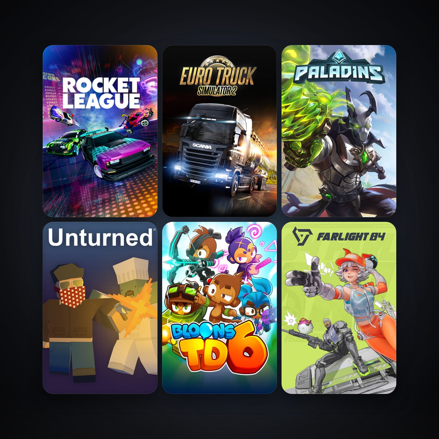 Euro Truck Simulator 2 + Rocket League, 77 games, Steam 10, clean — HabibiAccounts