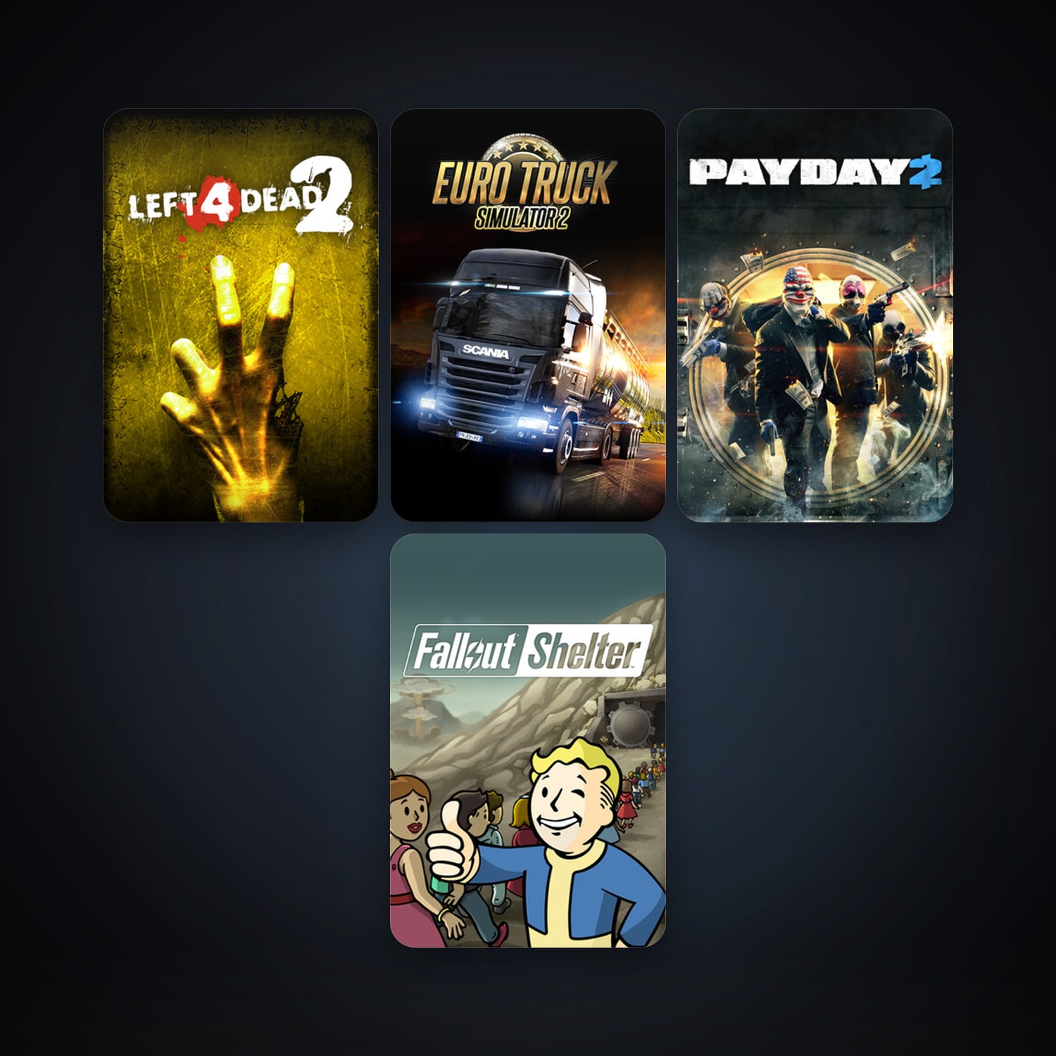 Left 4 Dead 2 + PAYDAY 2, 6 games, clean — HabibiAccounts