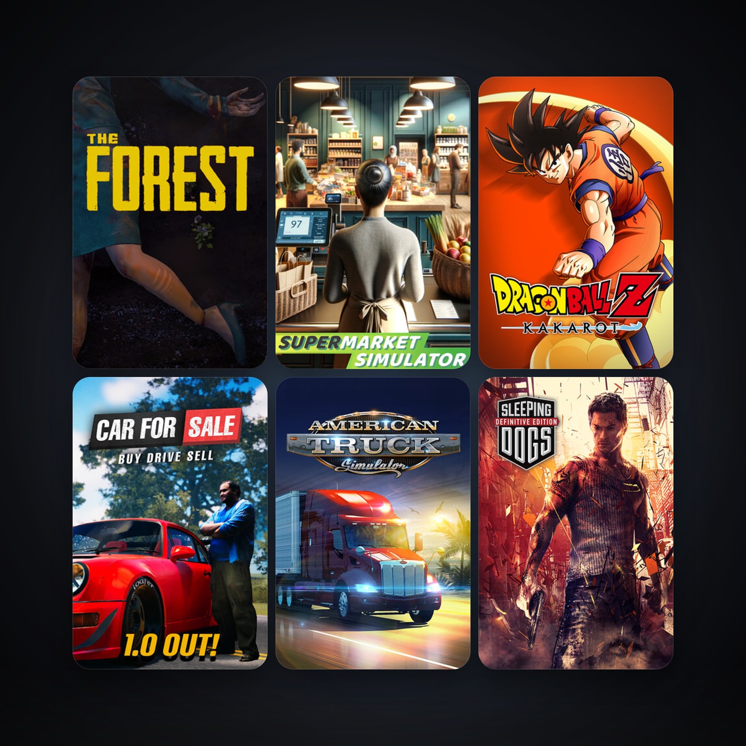The Forest + American Truck Simulator, 34 games, clean — HabibiAccounts