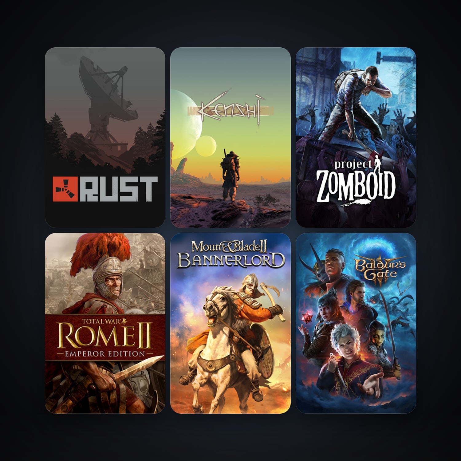 Project Zomboid + Total War: ROME II - Emperor Edition, 48 games, clean — HabibiAccounts
