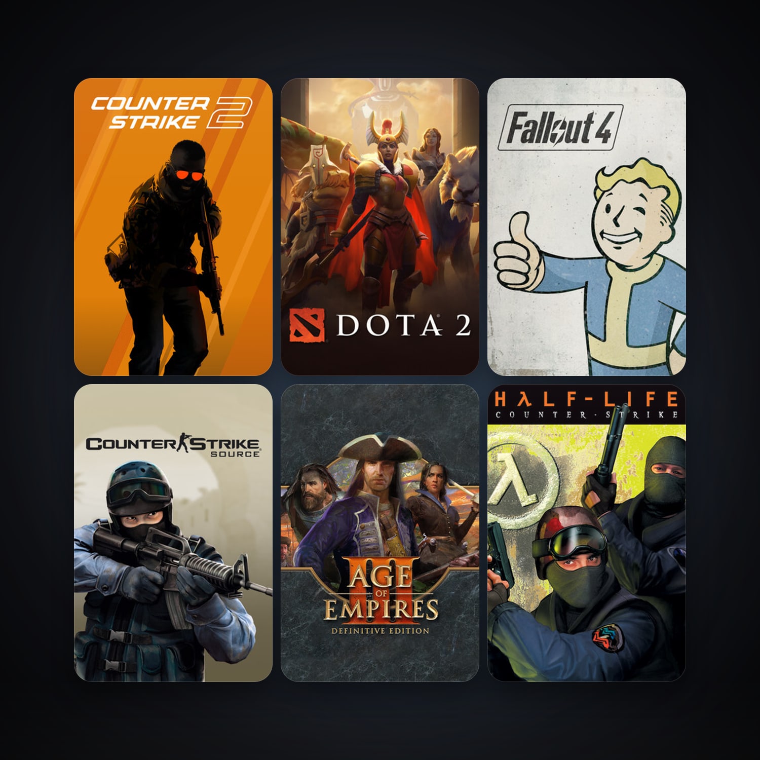 Counter-Strike + Counter-Strike: Source, 8 games, clean — HabibiAccounts