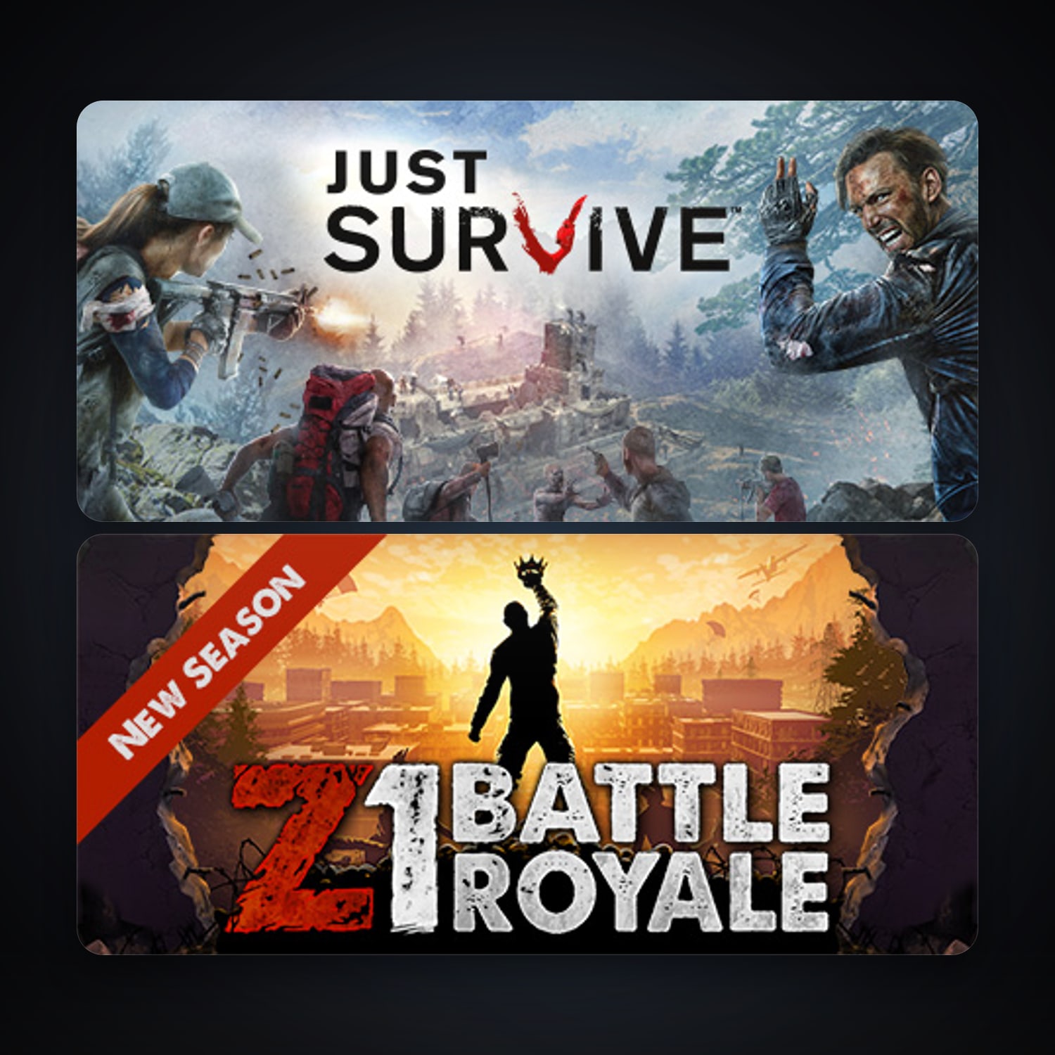 Just Survive + Z1 Battle Royale, 4 games, clean — HabibiAccounts