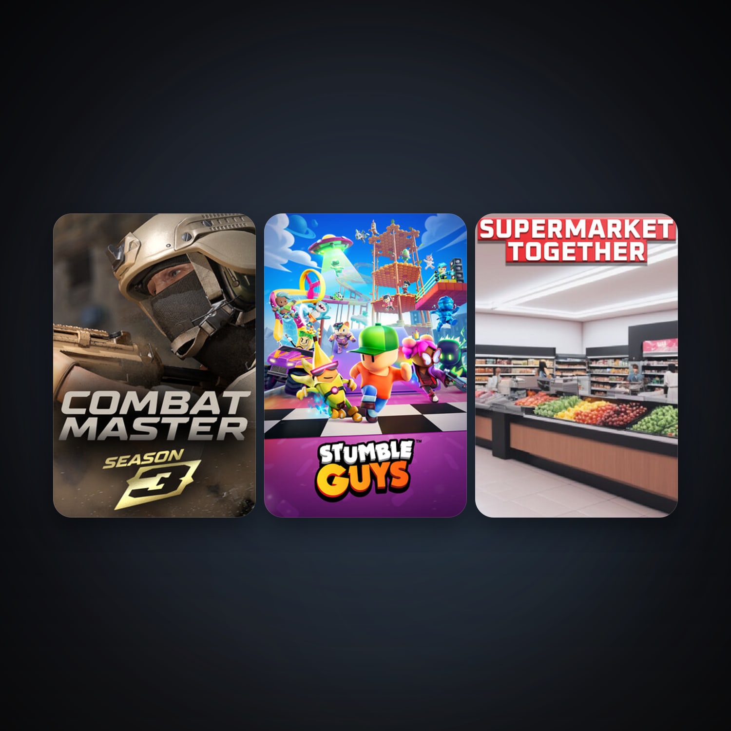 Stumble Guys + Combat Master: Season 1, 6 games, clean — HabibiAccounts