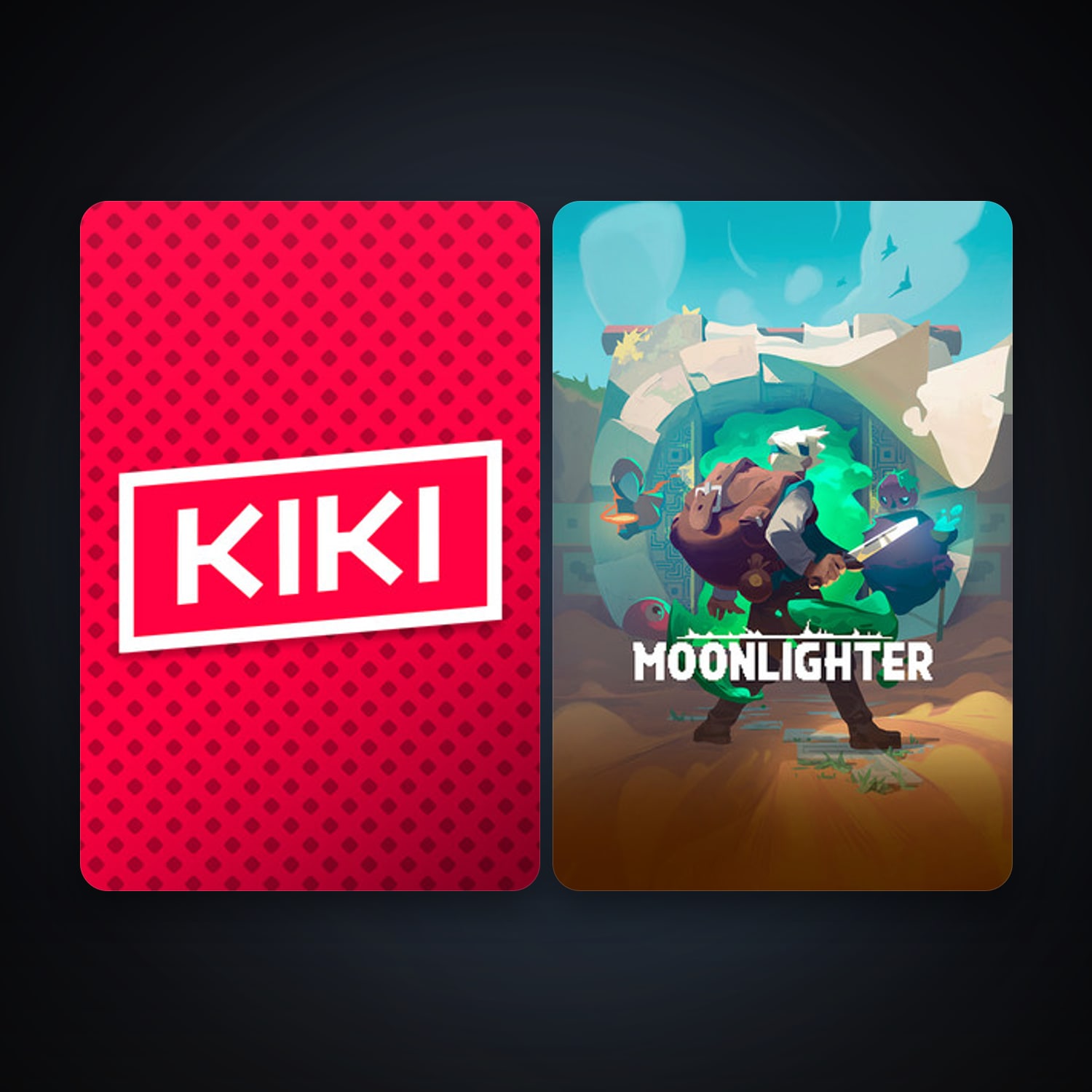 Moonlighter + Kiki, 4 games, clean — HabibiAccounts