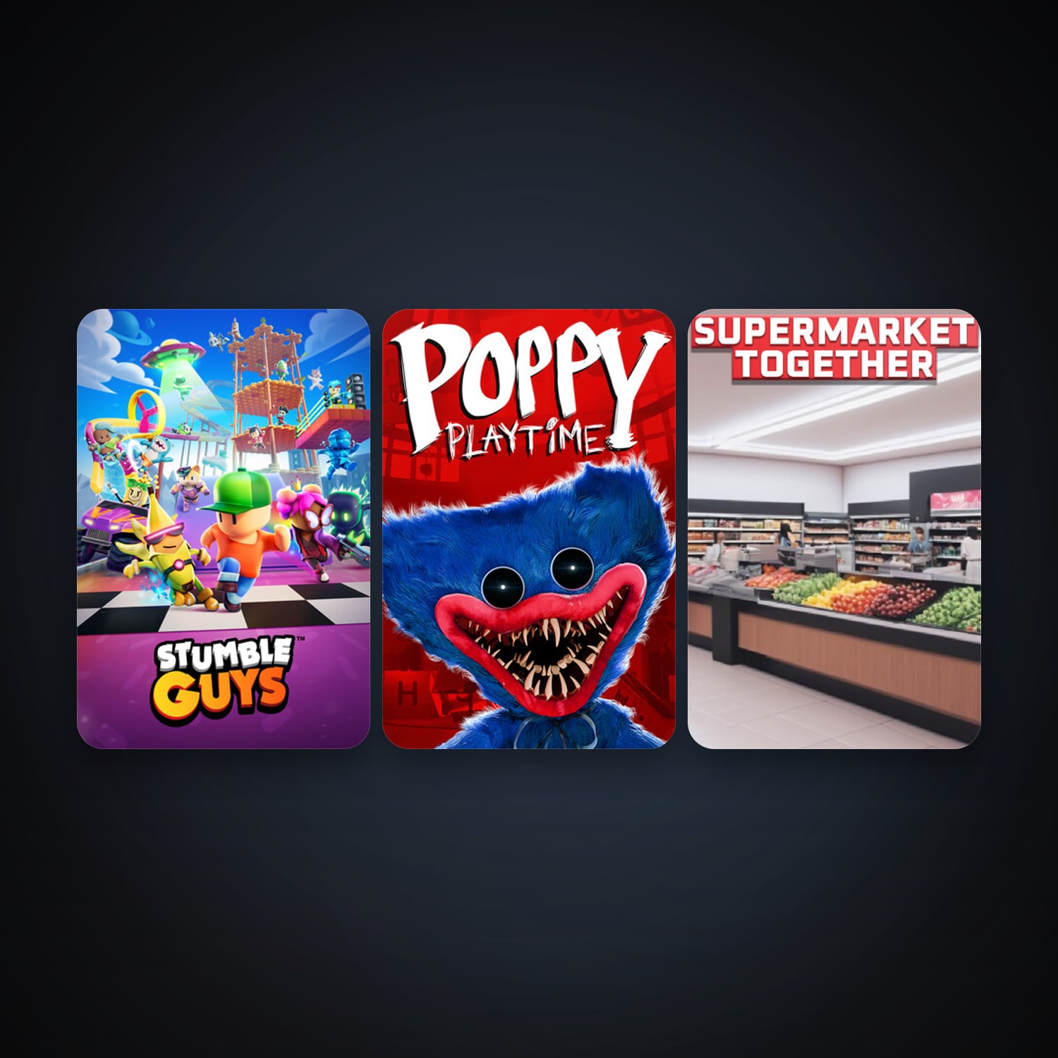 Stumble Guys + Poppy Playtime, 9 games, clean — HabibiAccounts