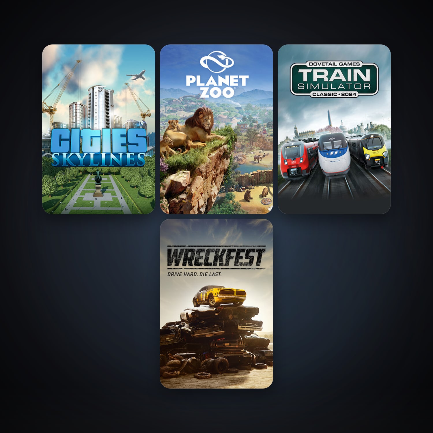 Train Simulator Classic + Next Car Game: Wreckfest, 5 games, clean — HabibiAccounts