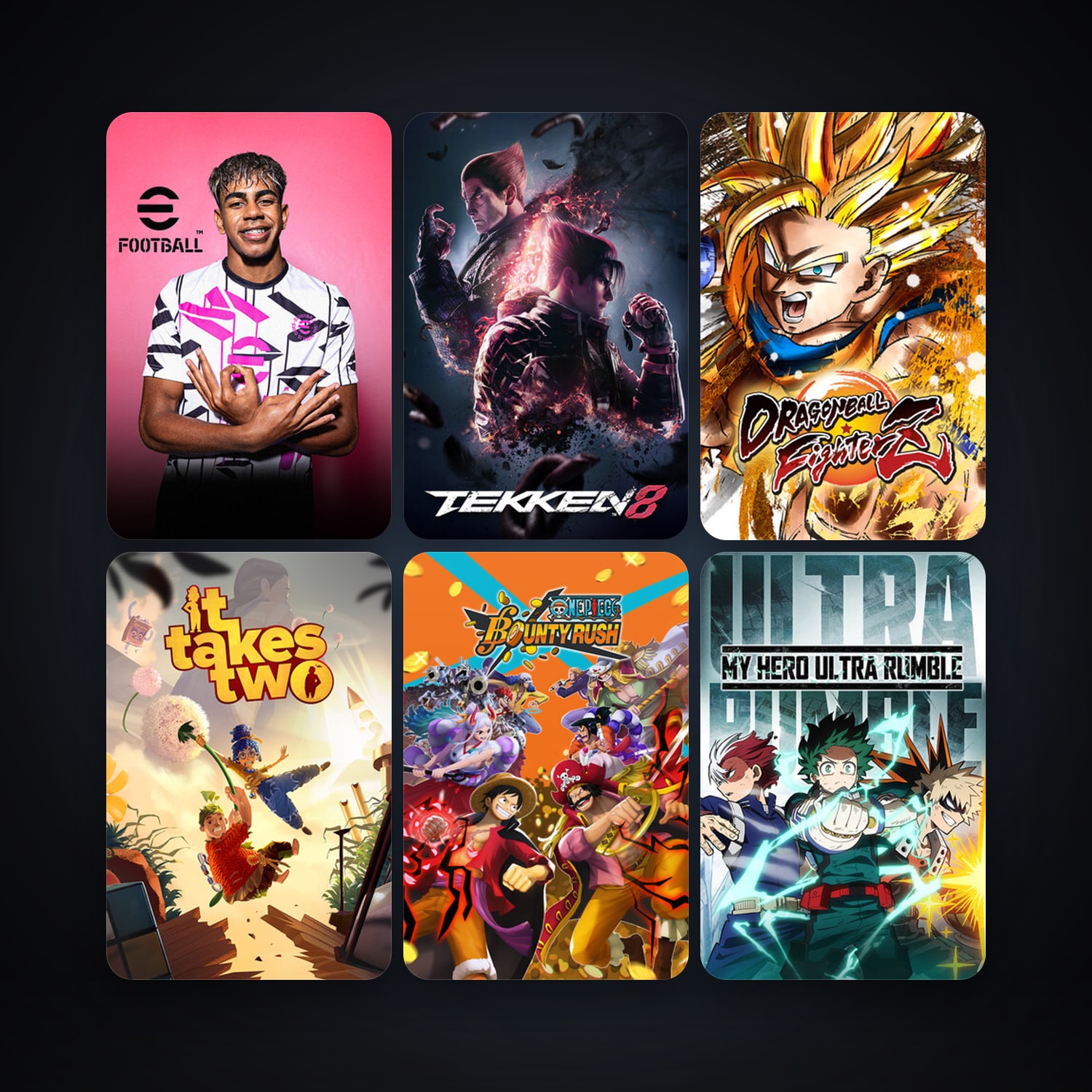 DRAGON BALL FighterZ + Overcooked! 2, 11 games, clean — HabibiAccounts