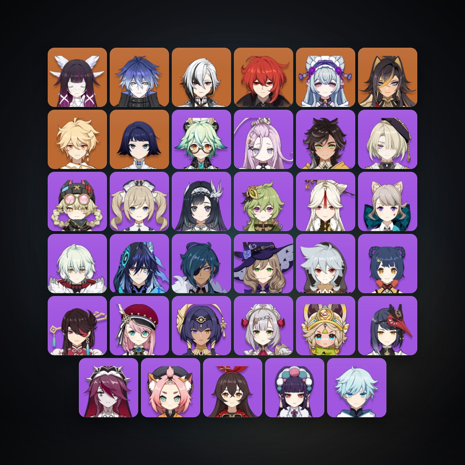 جينشن إمباكت | AR 55 | 35 شخصية | 6× 5★ — HabibiAccounts