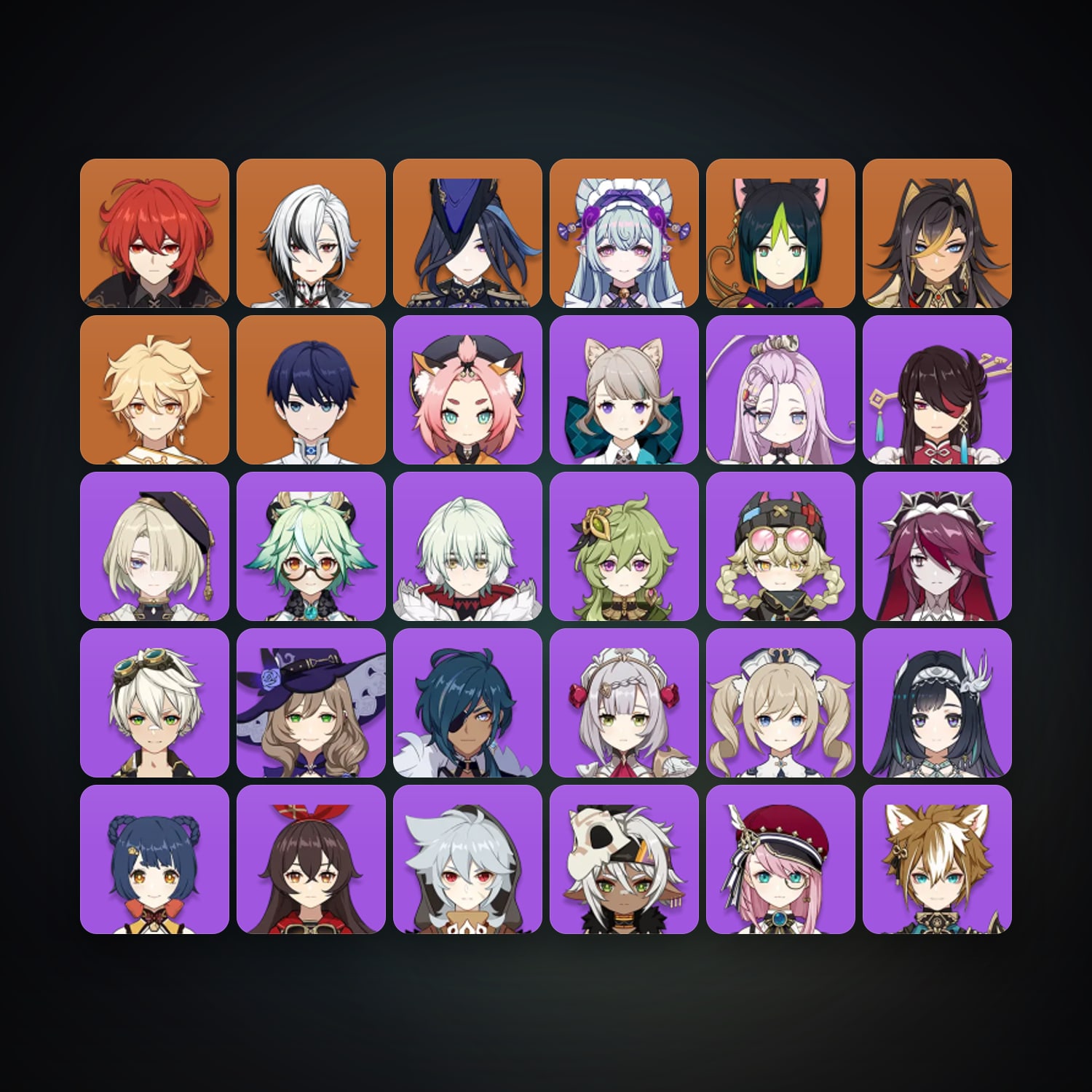 جينشن إمباكت | AR 54 | 30 شخصية | 6× 5★ — HabibiAccounts