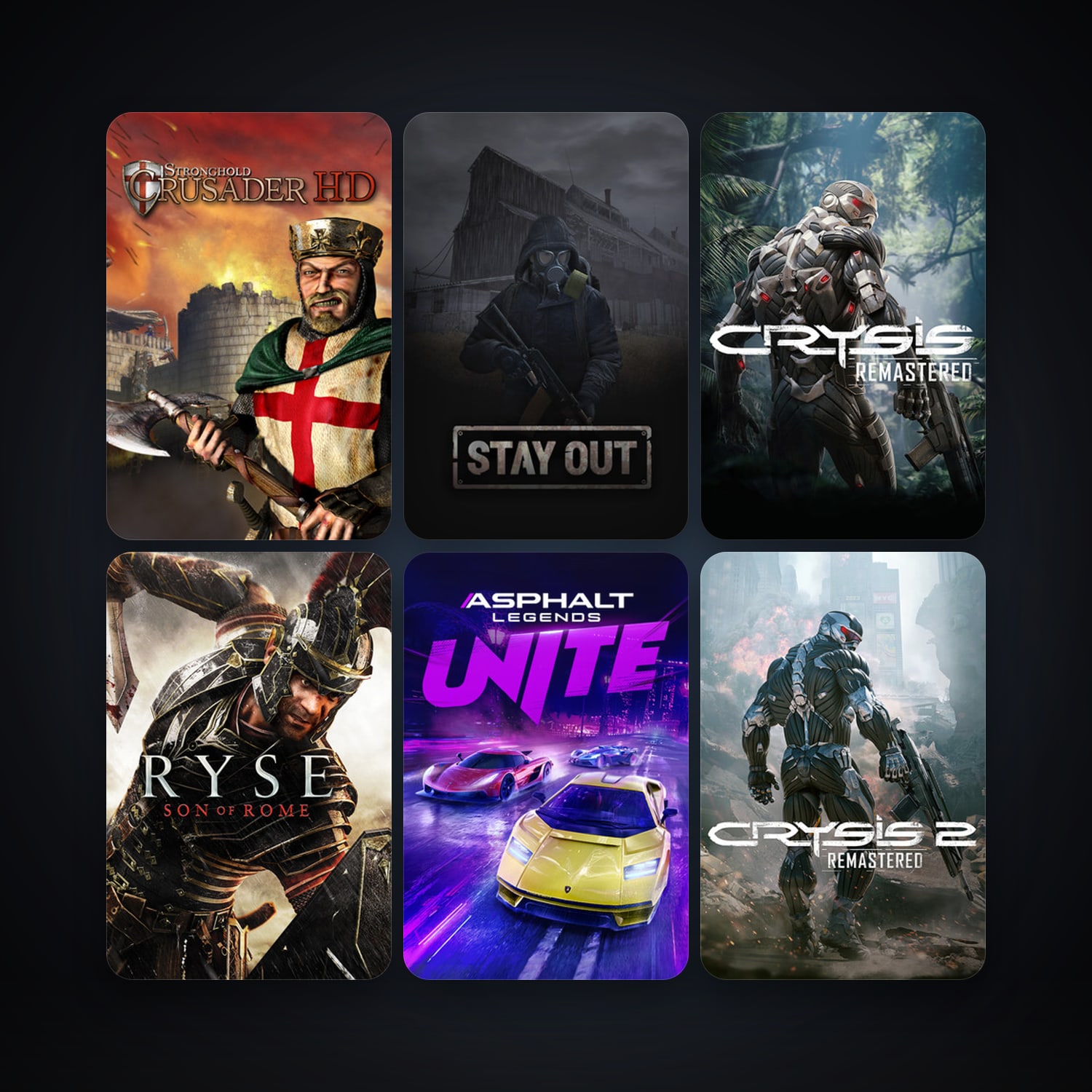 Stronghold Crusader HD + Ryse: Son of Rome, 11 games, clean — HabibiAccounts