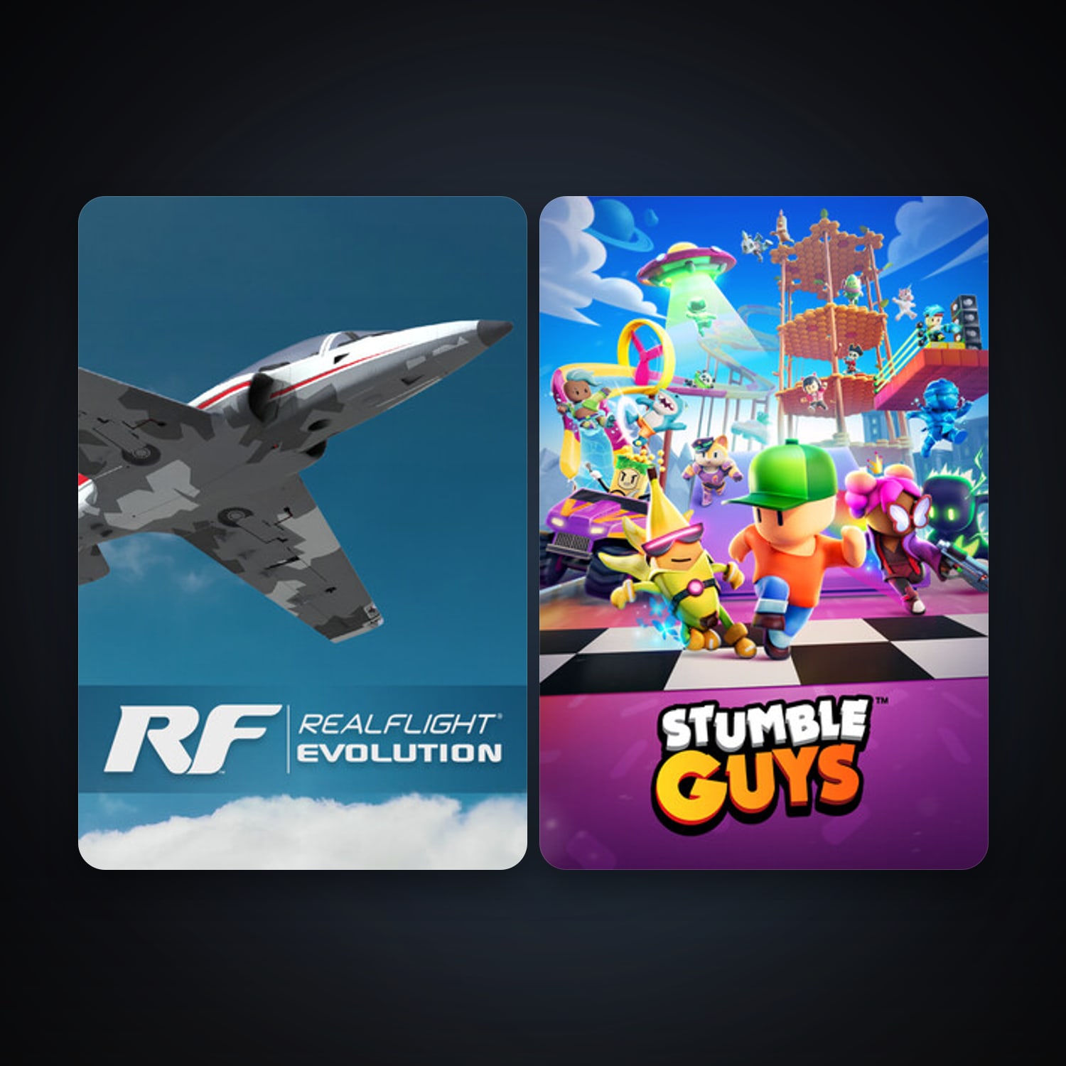 Stumble Guys + RealFlight Evolution, 3 games, clean — HabibiAccounts
