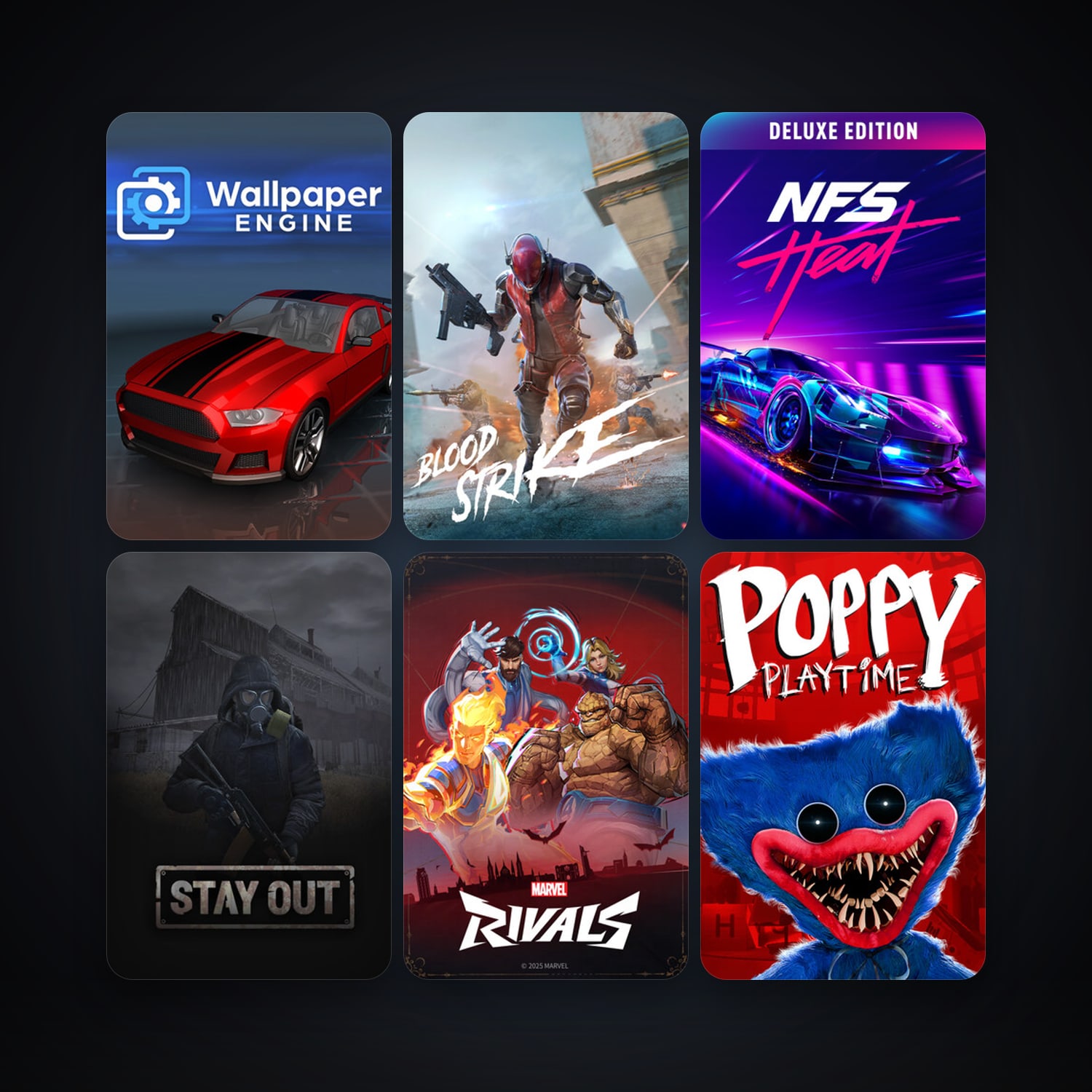 Wallpaper Engine + Stay Out, 14 games, clean — HabibiAccounts