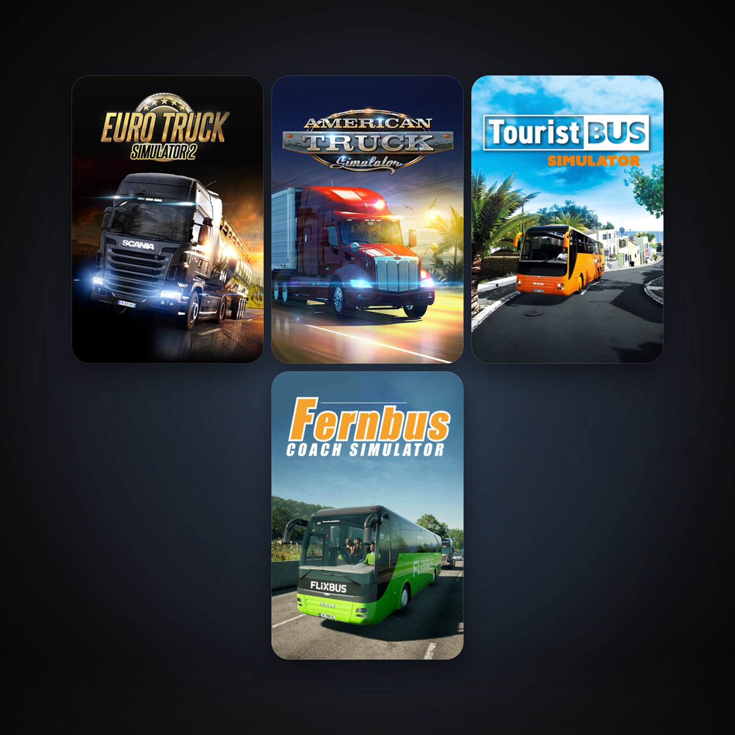 Euro Truck Simulator 2 + American Truck Simulator, 7 games, clean — HabibiAccounts